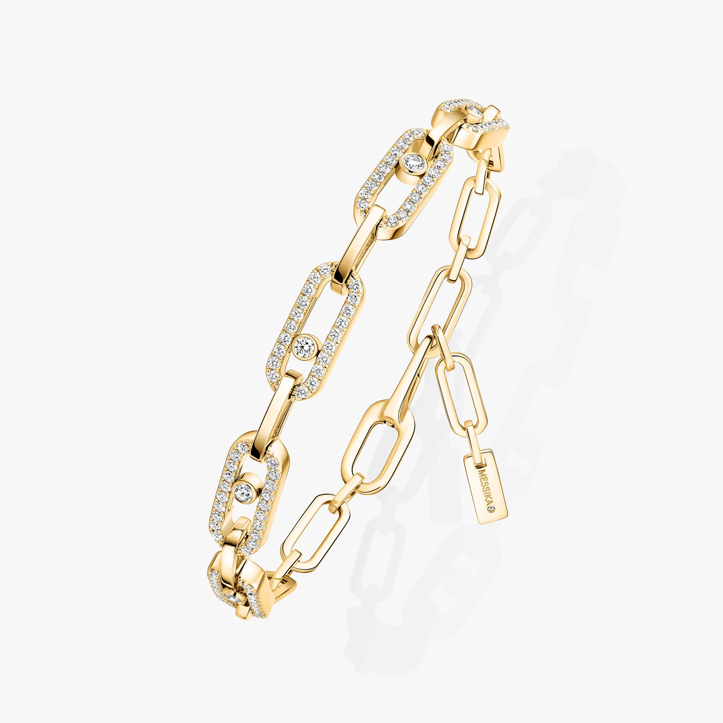Move Link Diamond Bracelet in Yellow Gold | Messika 12187-YG