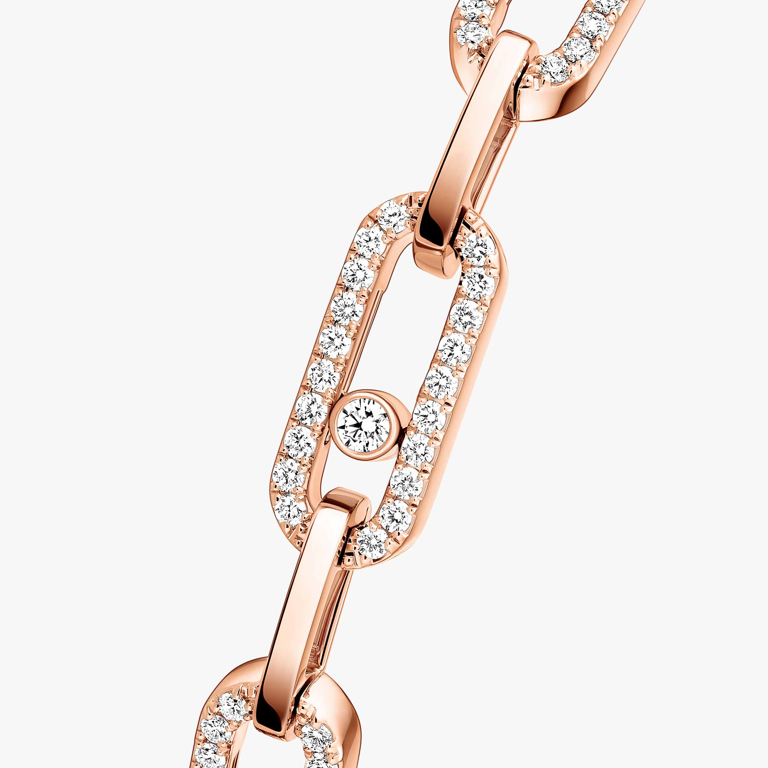 Move Link Diamond Bracelet in Pink Gold | Messika 12187-PG