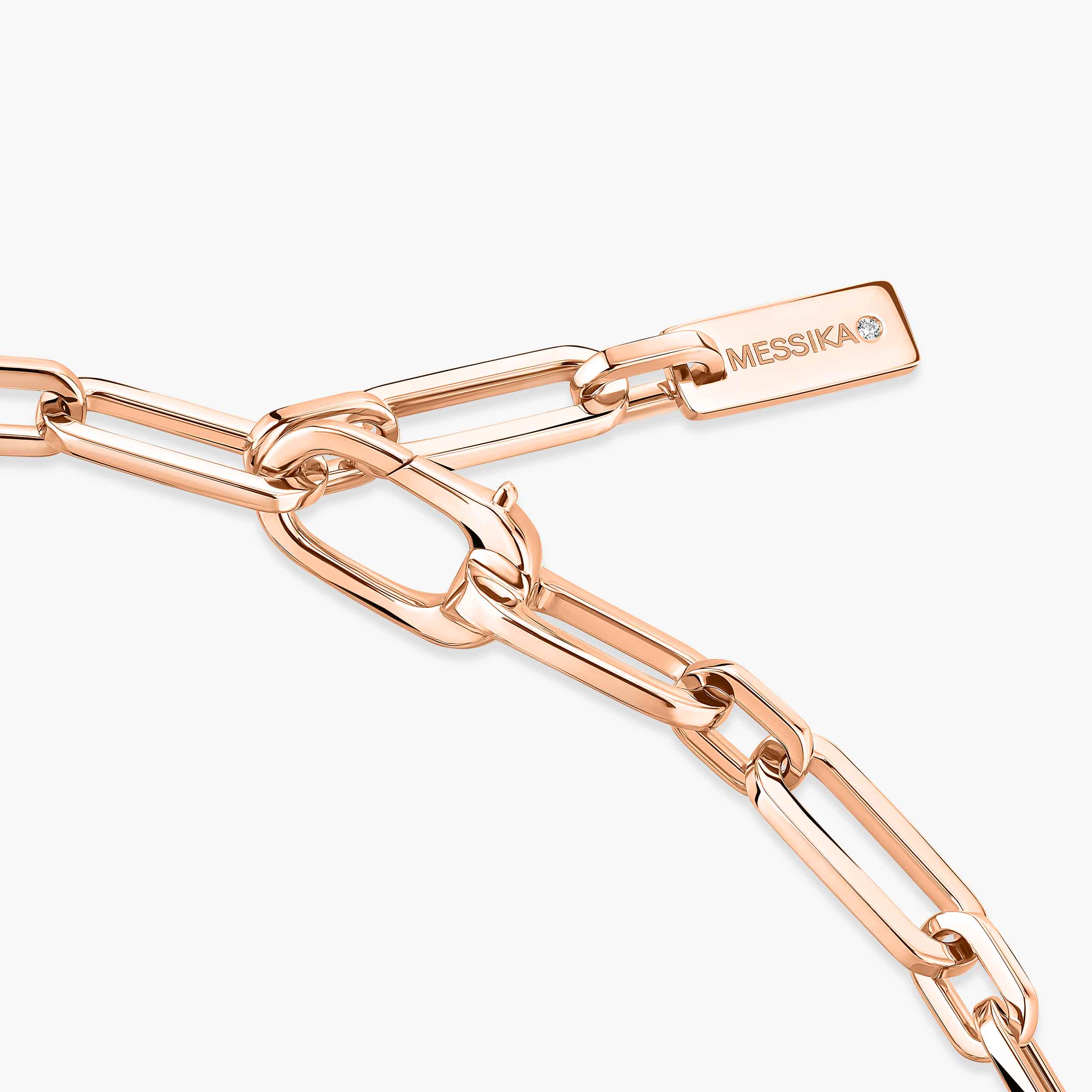 Move Link Diamond Bracelet in Pink Gold | Messika 12187-PG