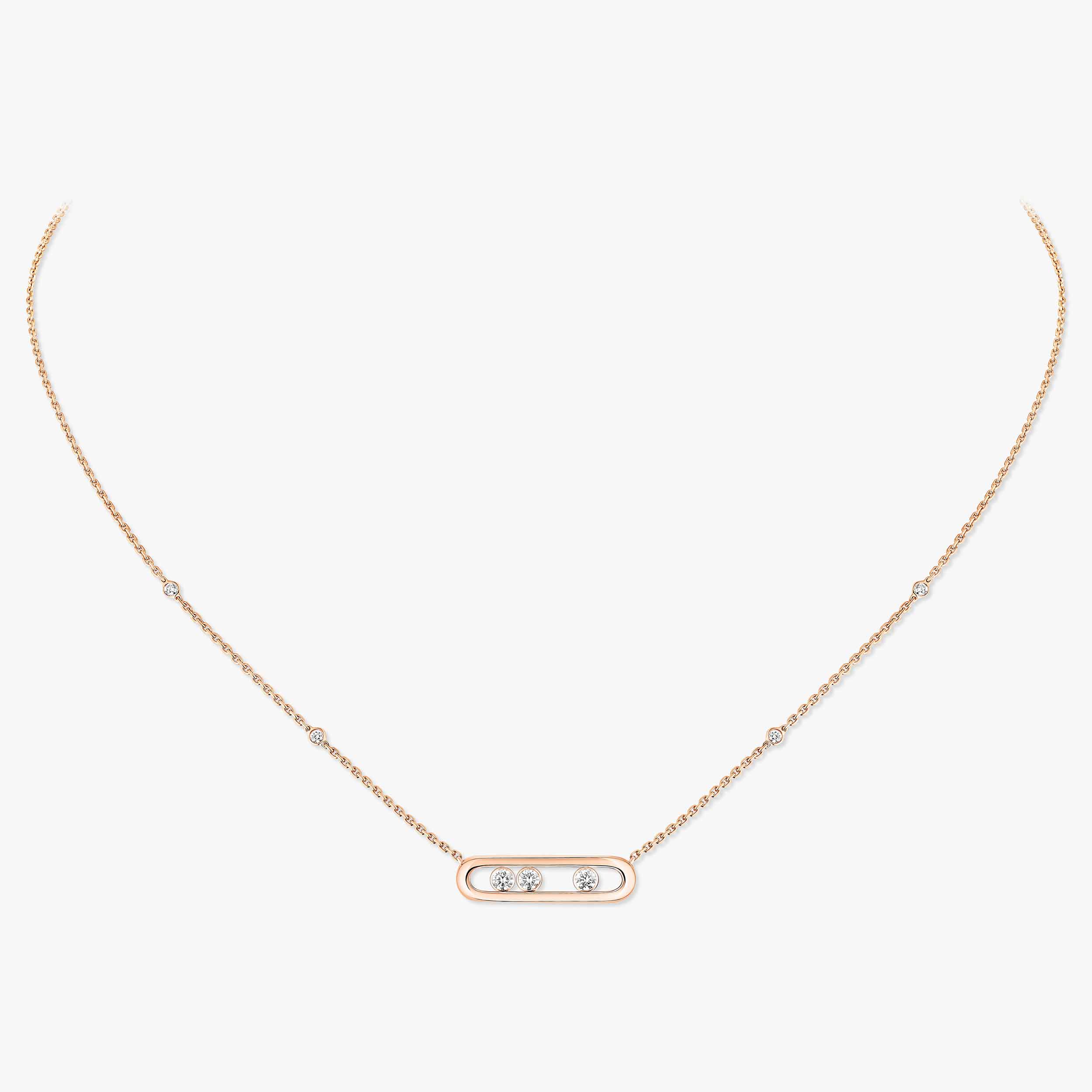 Pink Gold Diamond Necklace Baby Move | Messika 04323-PG
