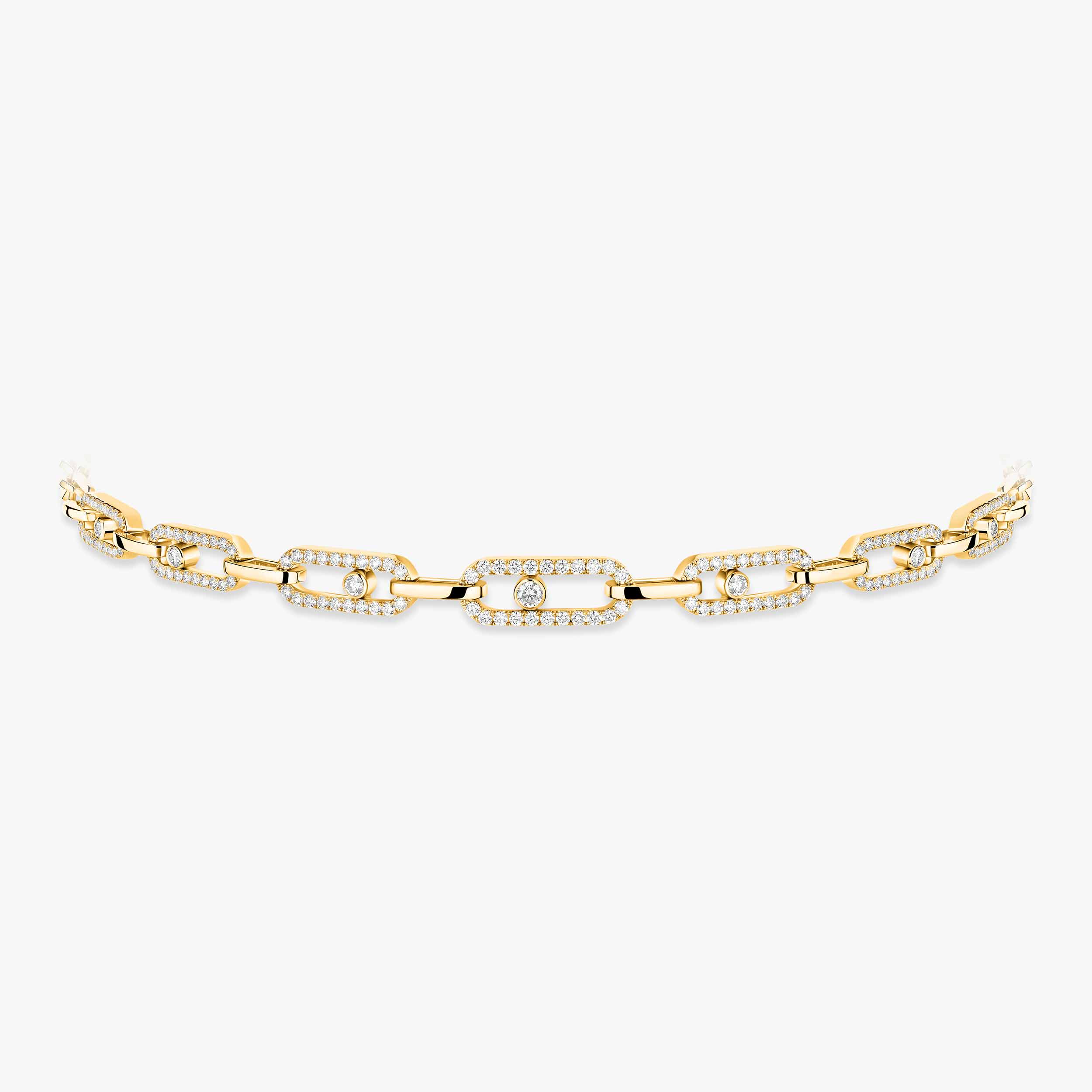 Move Link Diamond Choker Necklace in Yellow Gold | Messika 12010-YG