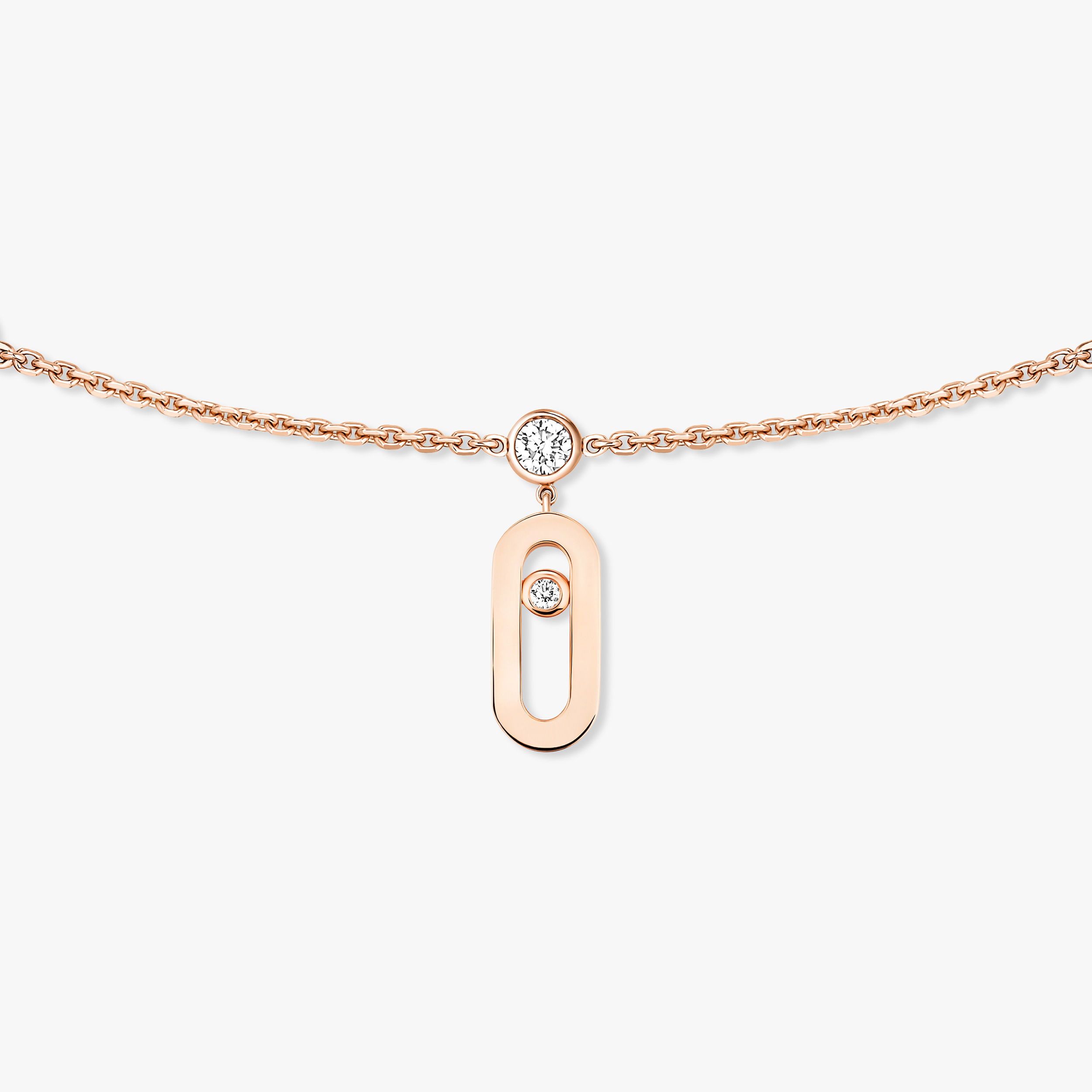 Move Uno Diamond Choker Necklace in Pink Gold | Messika 14588-PG