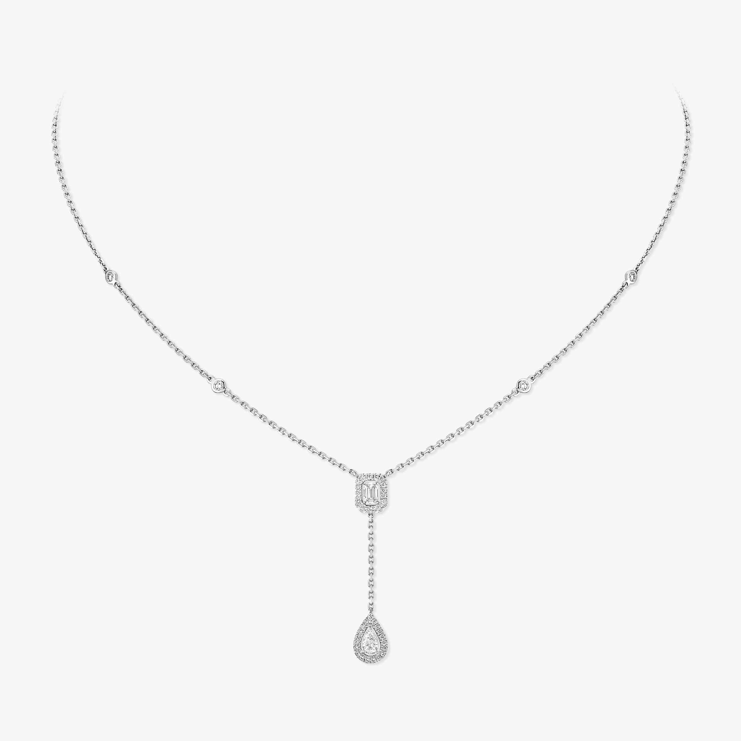 White Gold Diamond Tie Necklace 0,10ct My Twin | Messika 06693-WG