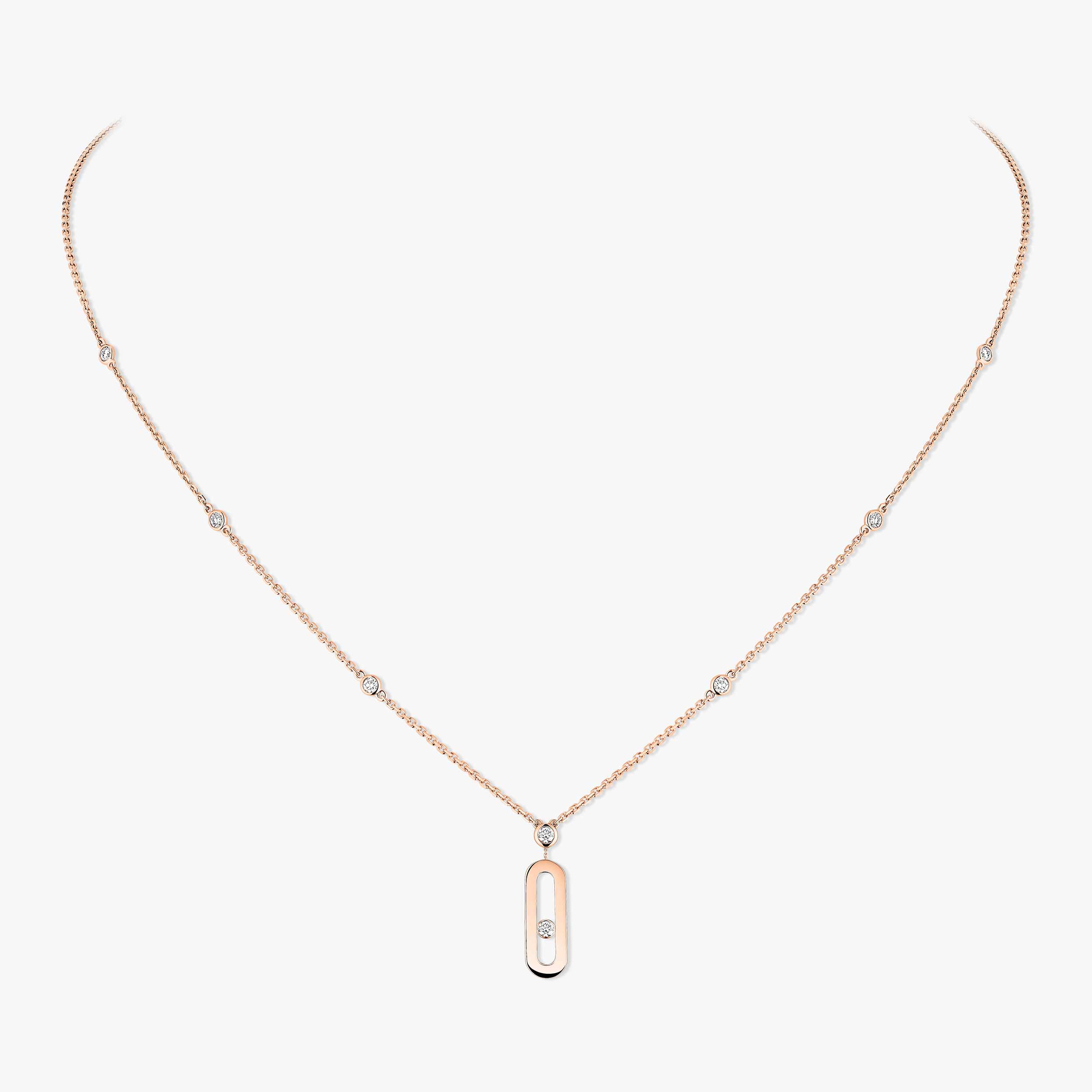 ムーヴ クラシック》 ピンクゴールド＆ダイヤモンド ロングネックレス