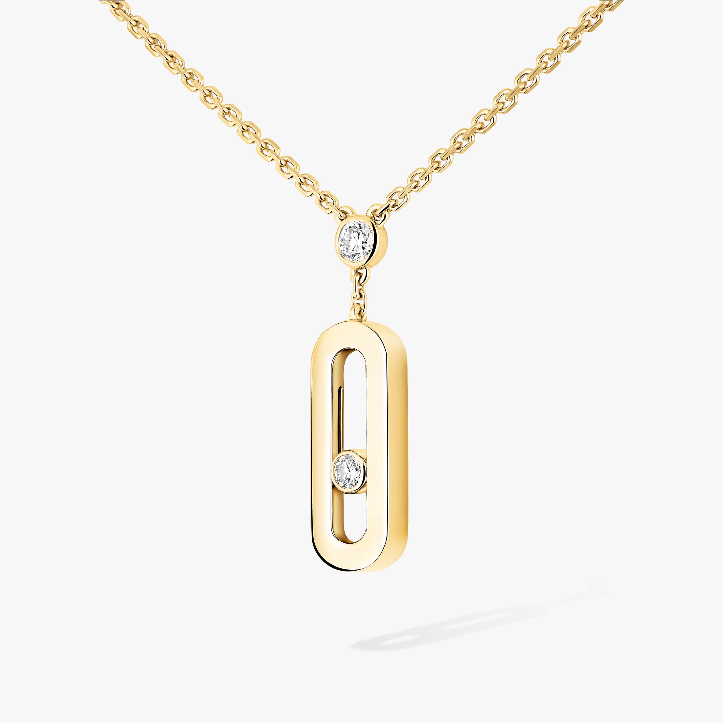 MESSIKA ゴールド 1粒ムーヴダイヤモンド ネックレス ムーヴ クラシック》 イエローゴールド＆ダイヤモンド ロング