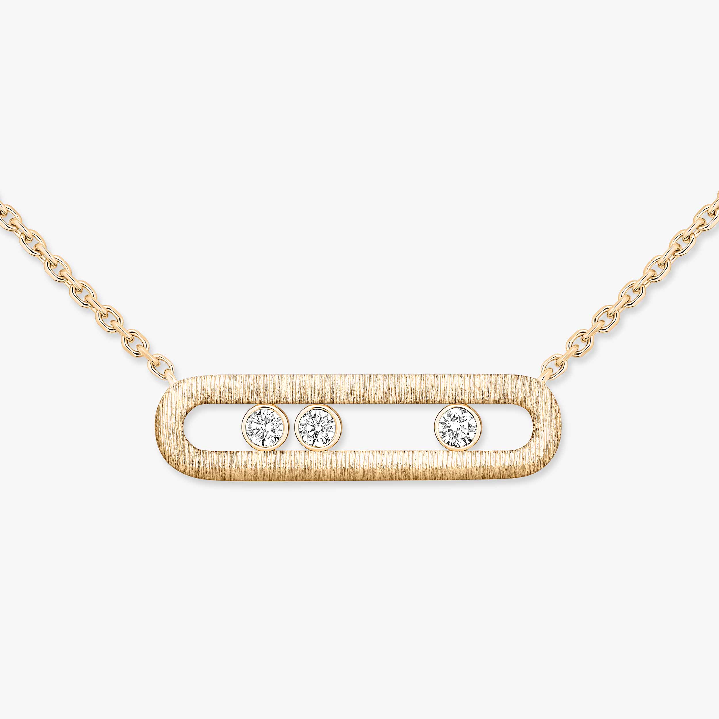 Move Classique Ciselé Diamond Necklace in Yellow Gold | Messika