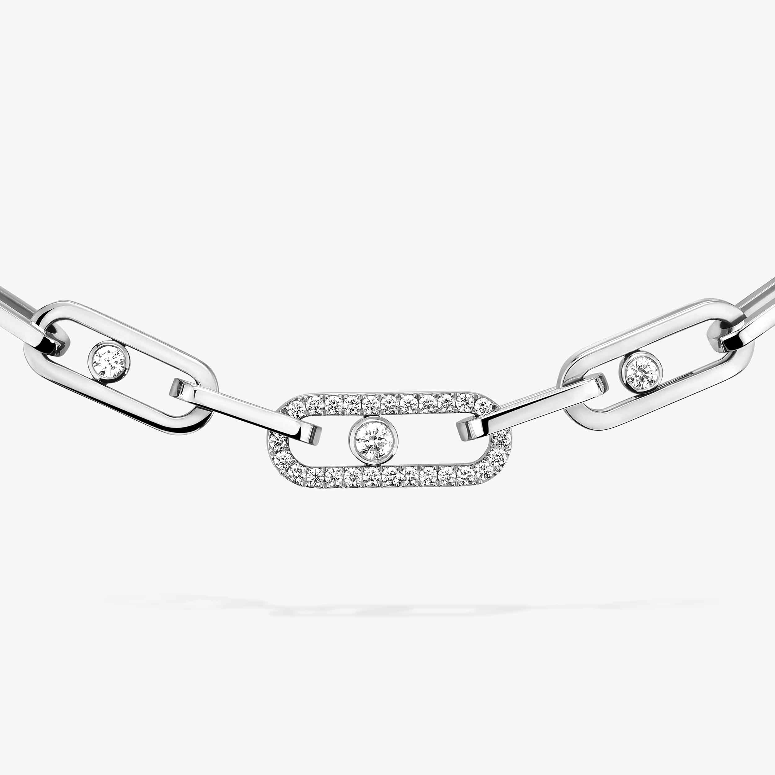 @ヘアレス Move Link Diamond Necklace in White Gold | Messika 12853-WG
