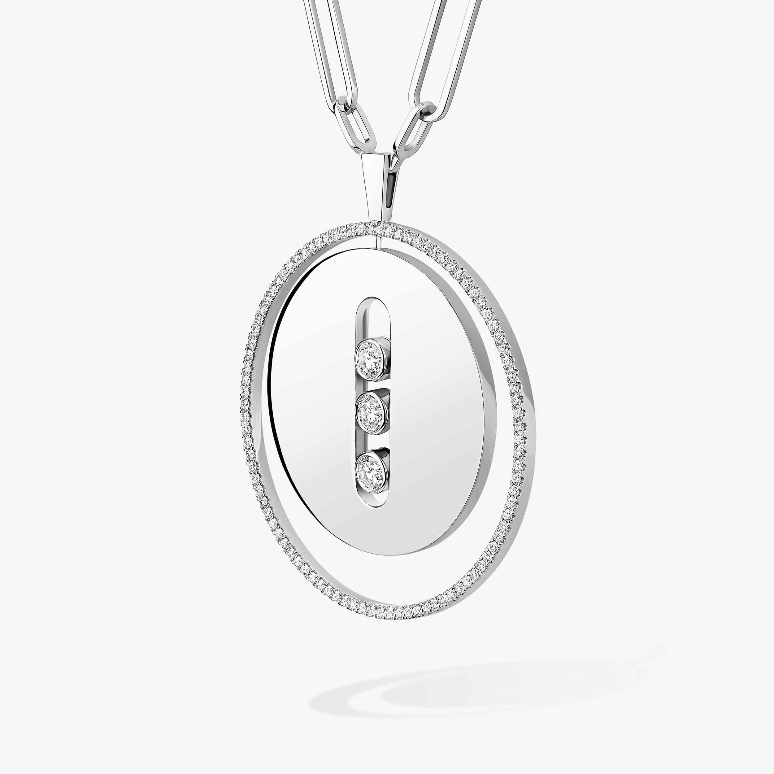 White Gold Diamond Long Necklace Lucky Move | Messika 10126-WG