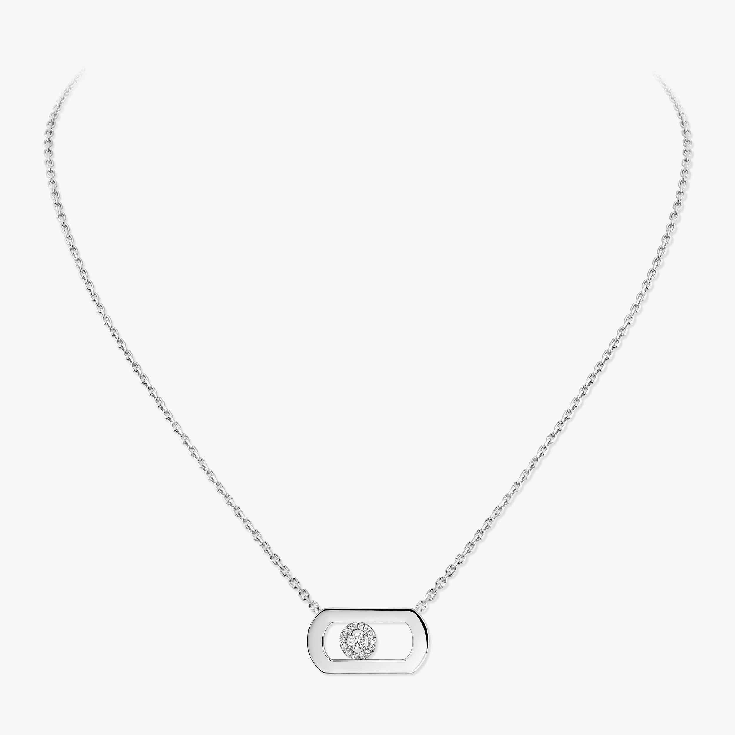 So Move Diamond Necklace in White Gold | Messika 12944-WG