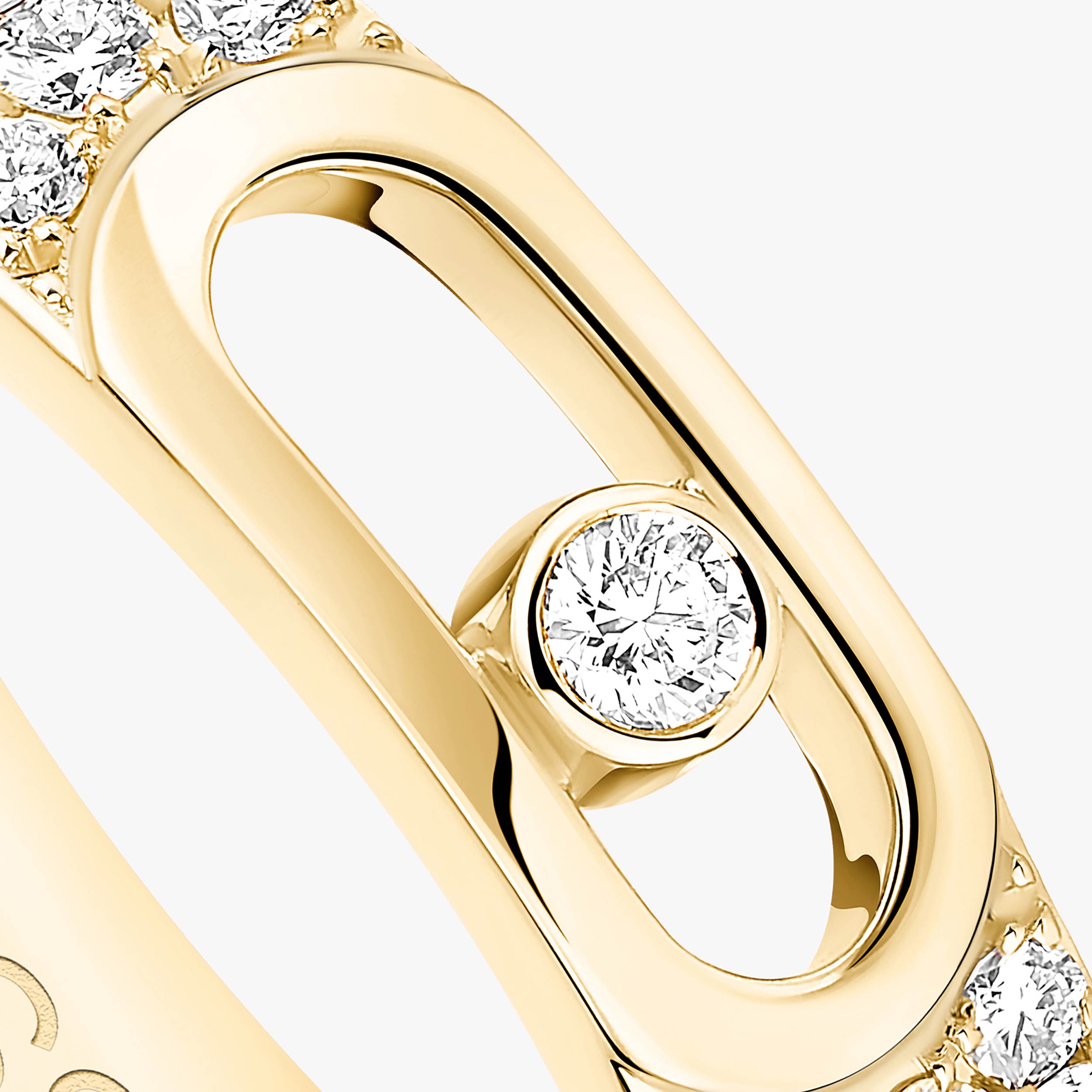 خاتم امرأة ذهب أصفر الماس خاتم الزواج المرصوف Move Joaillerie 13555-YG