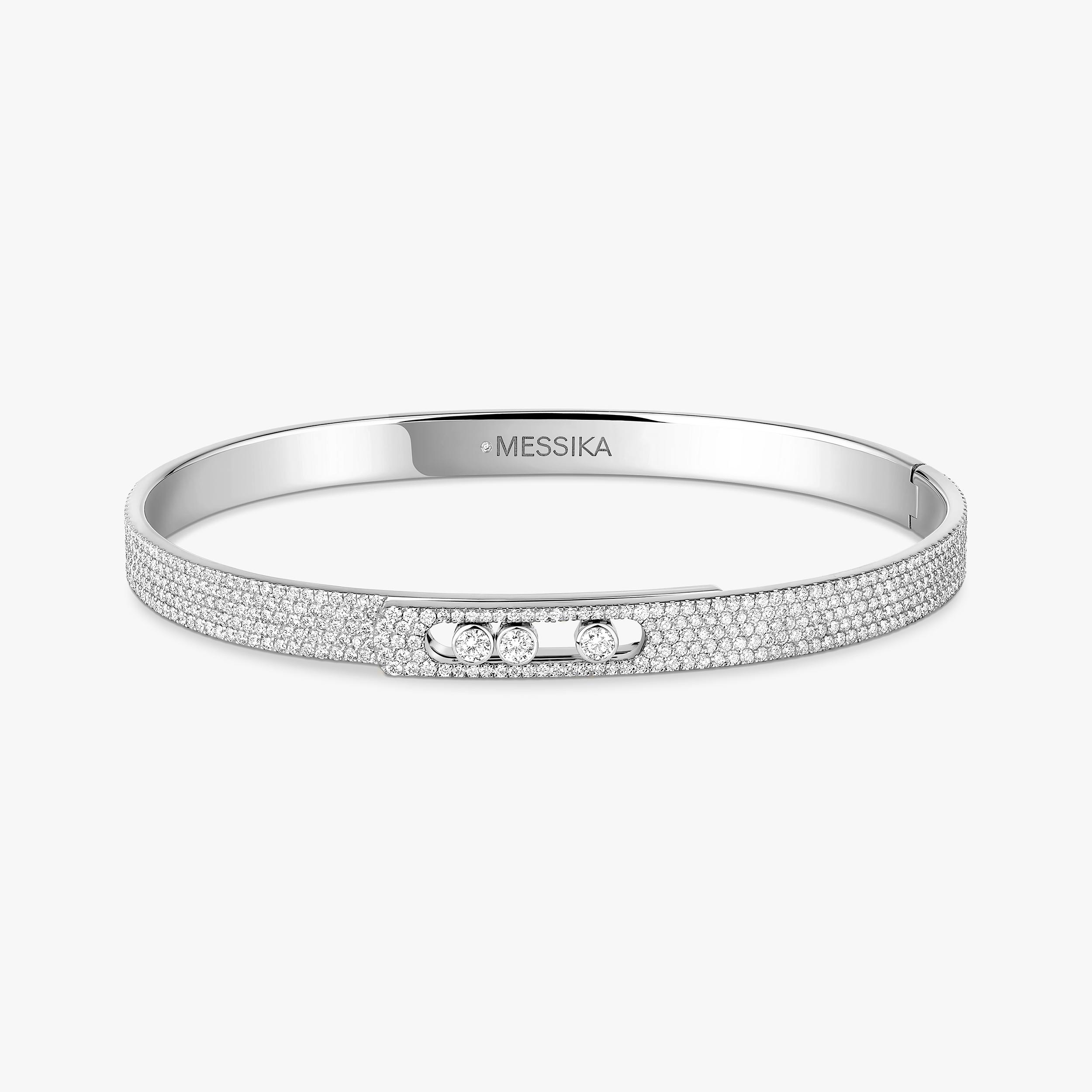 Bracelet For Her White Gold Diamond Move Noa SM Full Pavé Bangle 12721-WG