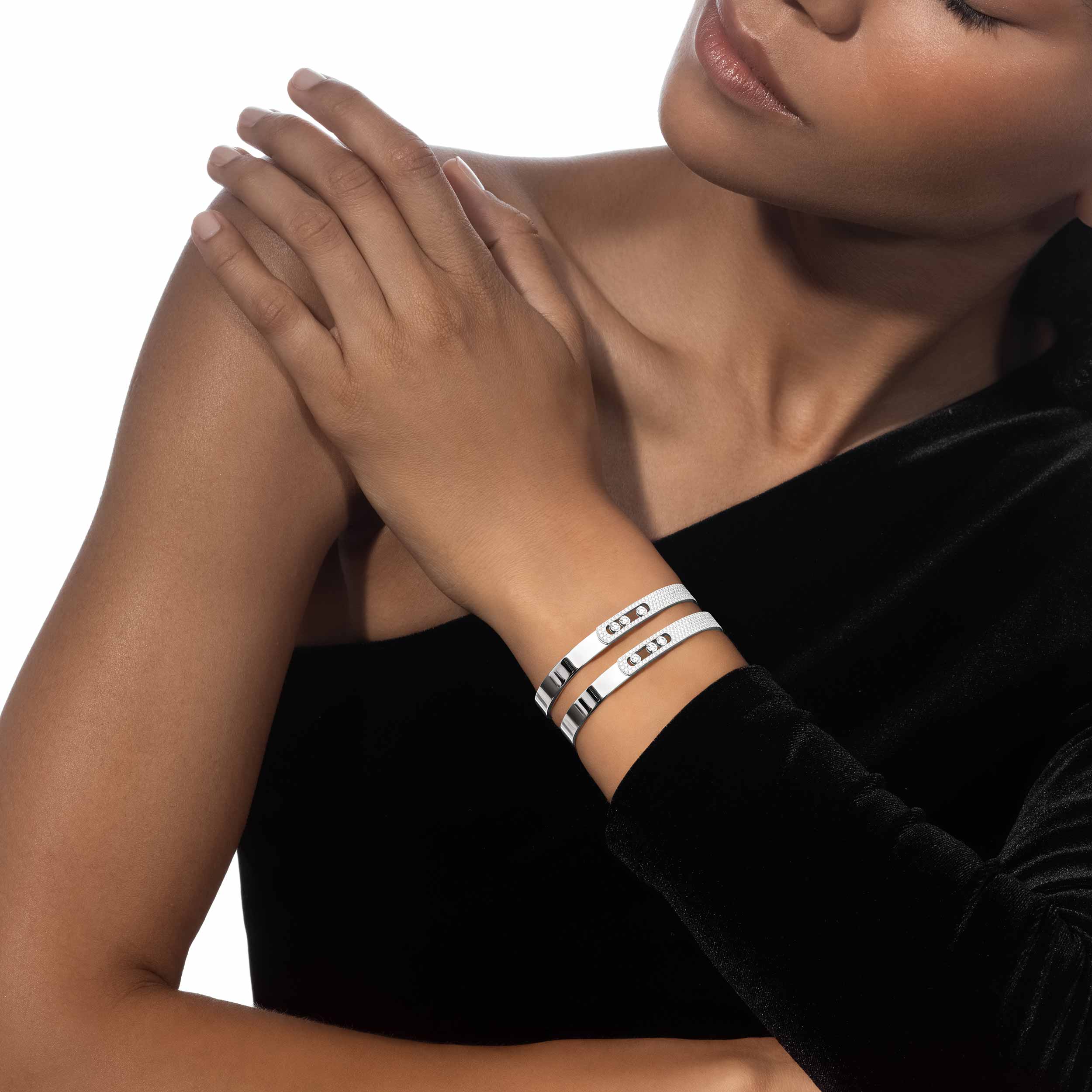 Bangle Move Noa Pavé  Für sie Diamant Armband Weißgold 06371-WG