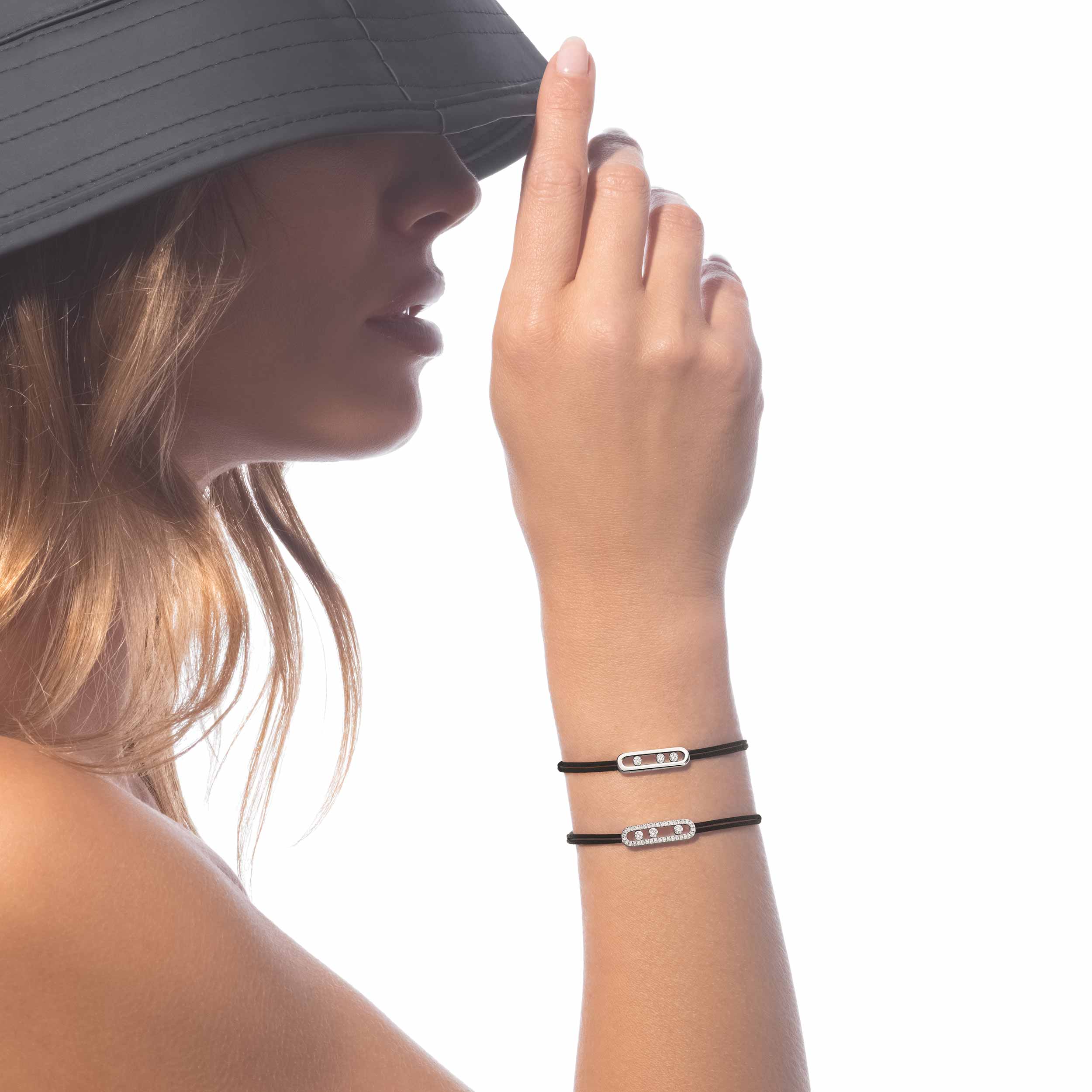 MESSIKA CARE(s) Diamond Pavé Black Cord Bracelet in White Gold