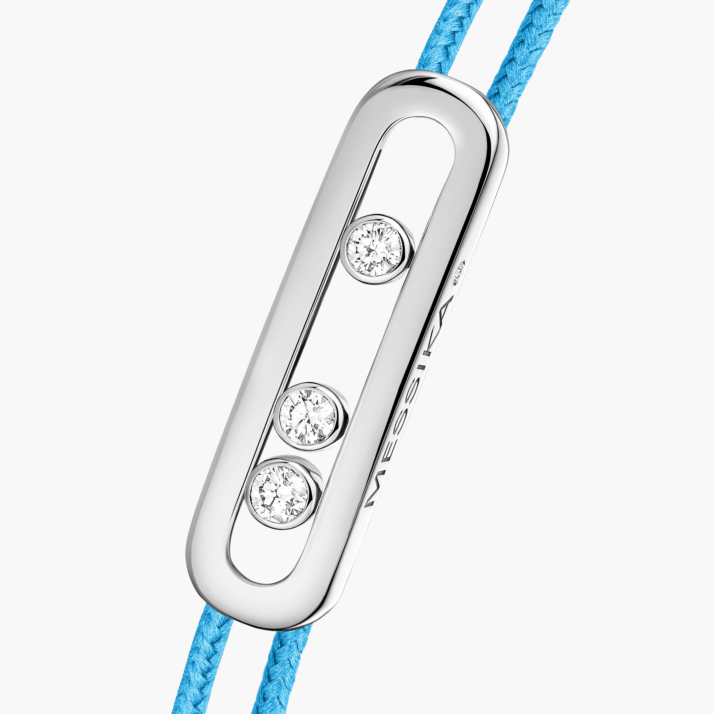 ブレスレット・ブルーミング ストラス MESSIKA CARE(s) Diamond Blue Cord Bracelet in White Gold | Messika