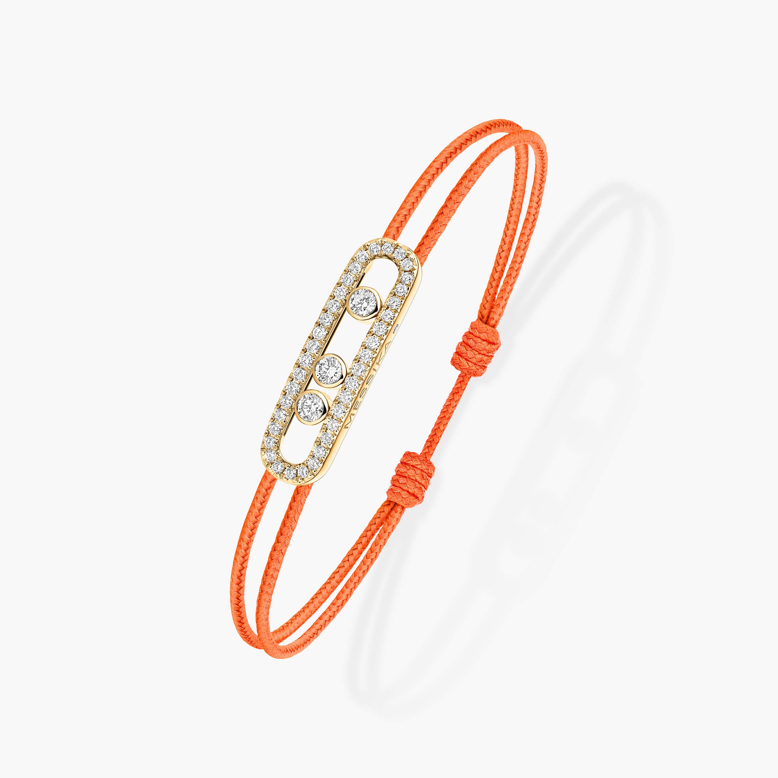 MESSIKA CARE(s) Diamond Pavé Orange Cord Bracelet in Yellow Gold