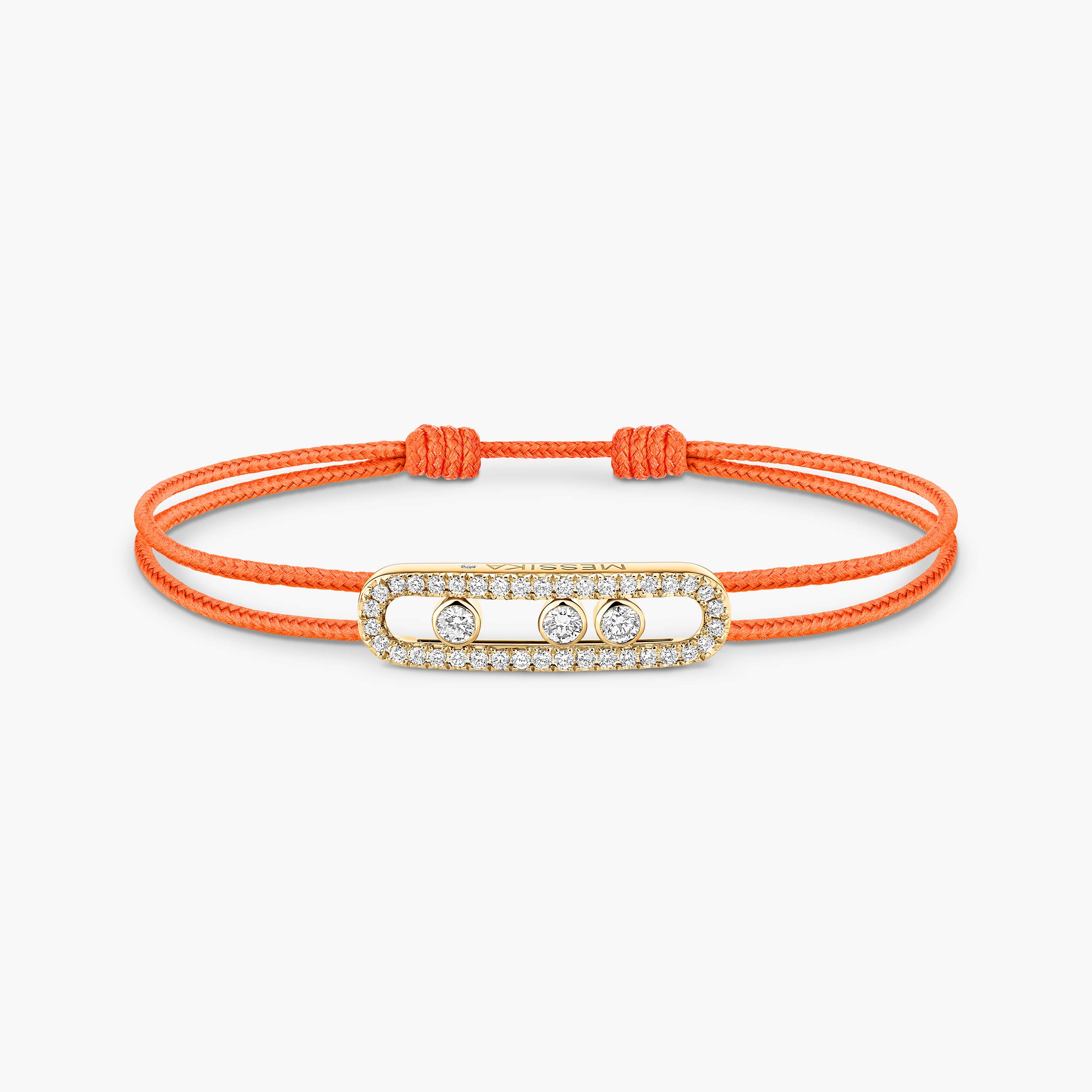MESSIKA CARE(s) Diamond Pavé Orange Cord Bracelet in Yellow Gold