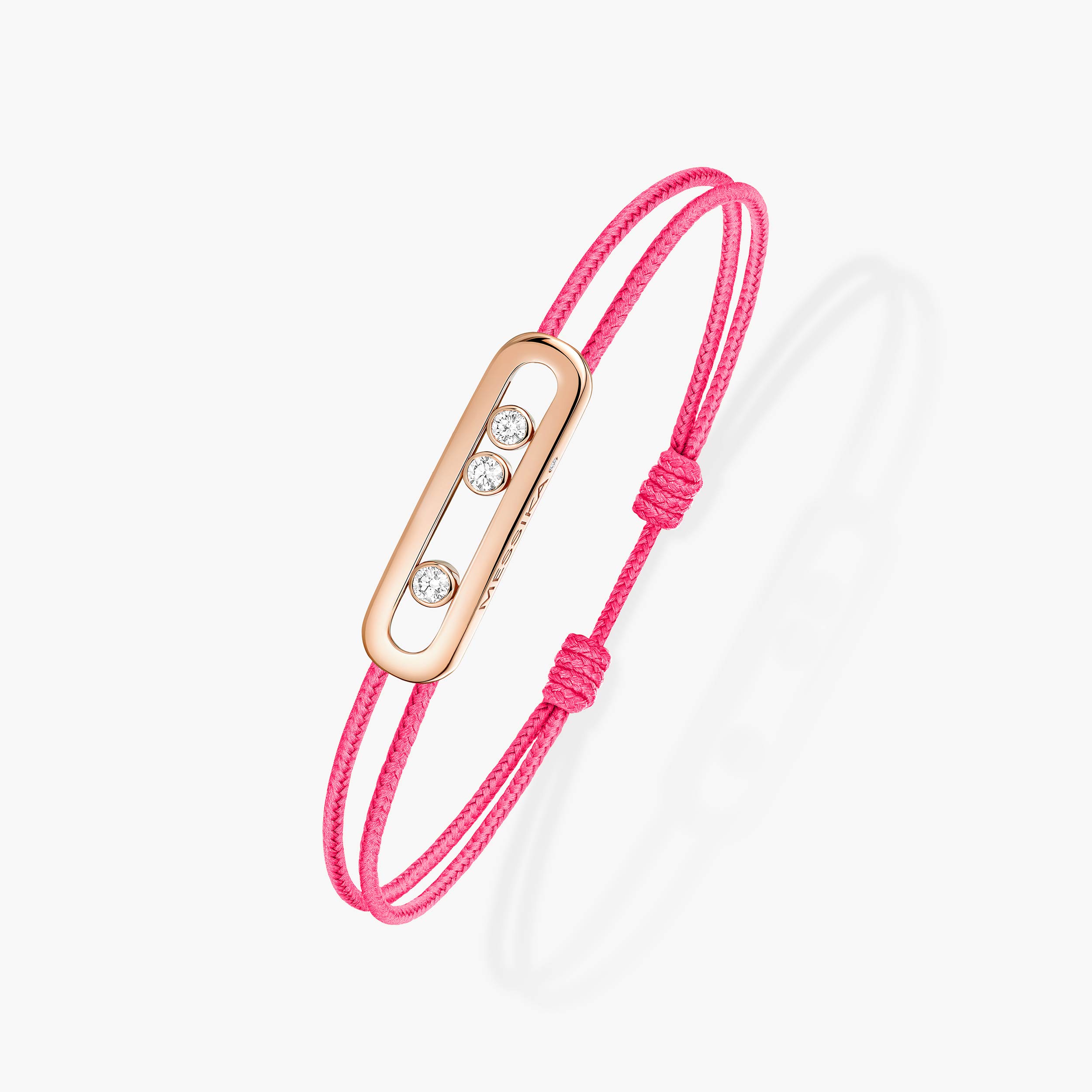 MESSIKA CARE(s) Diamond Pink Cord Bracelet in Pink Gold | Messika