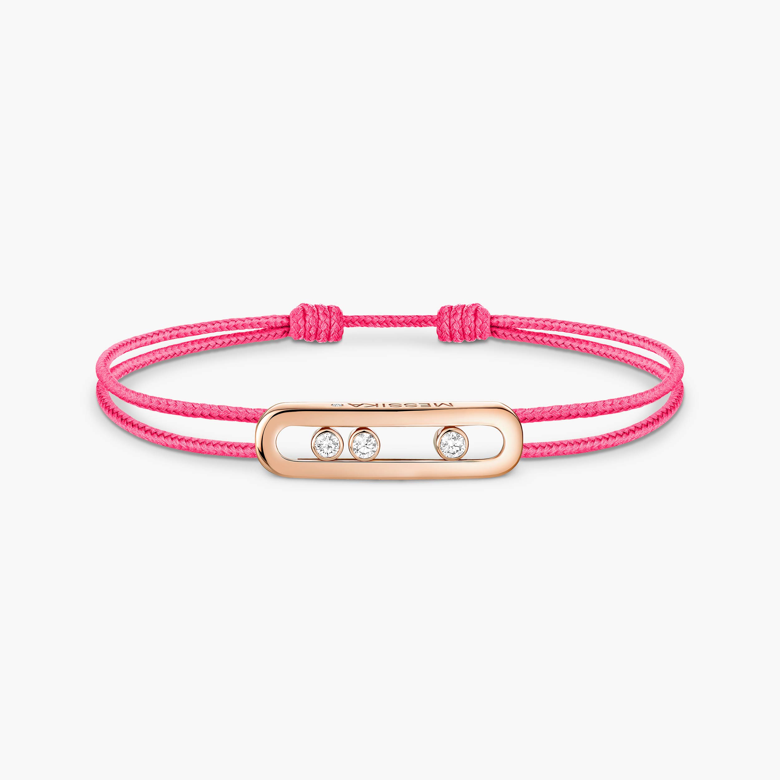 MESSIKA CARE(s) Diamond Pink Cord Bracelet in Pink Gold | Messika
