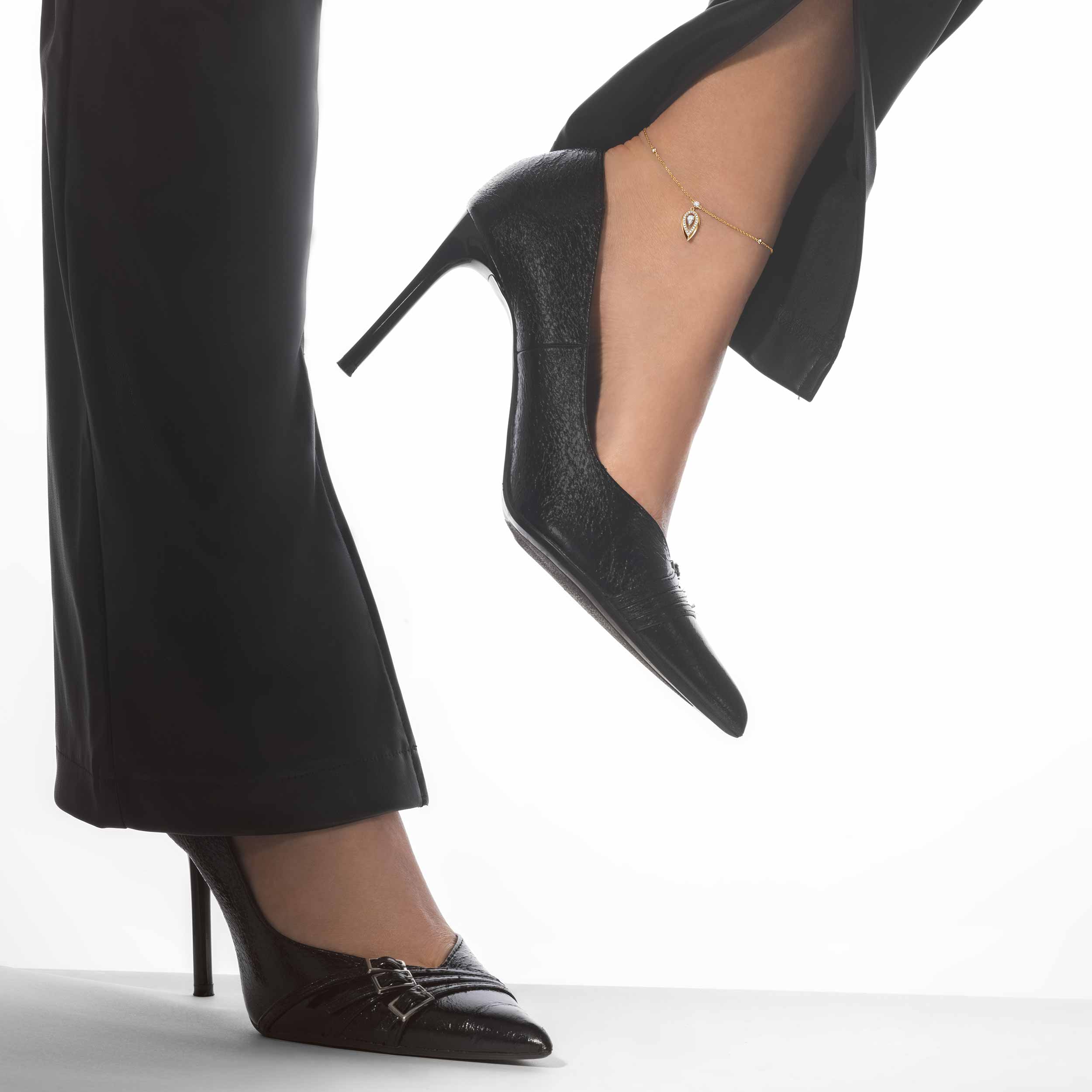 ファイアリー》イエローゴールド ダイヤモンド アンクレット