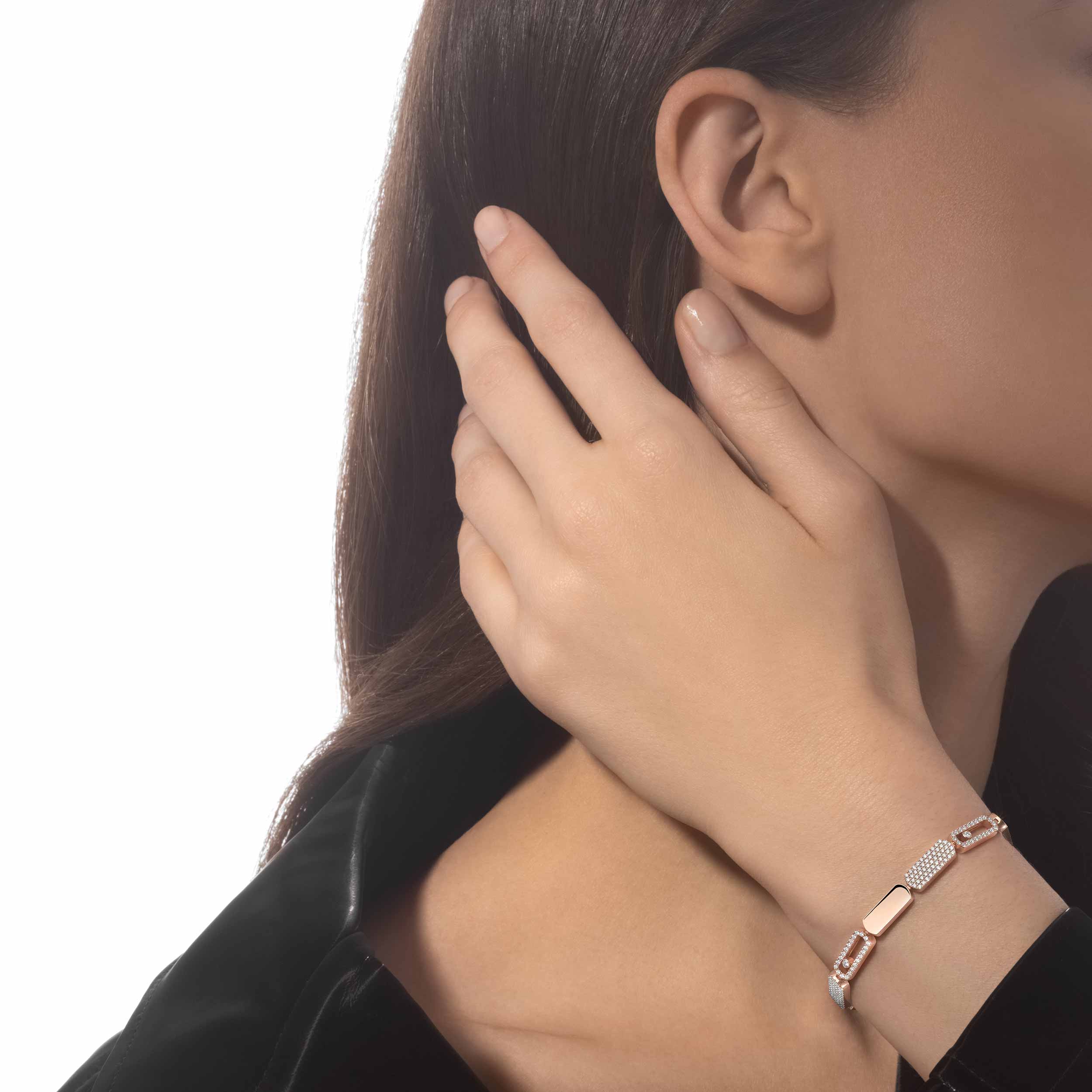 アクセサリー Imperial Rose Collection Bracelet Imperial Move SM Diamond Bracelet in Pink Gold | Messika 13911-PG