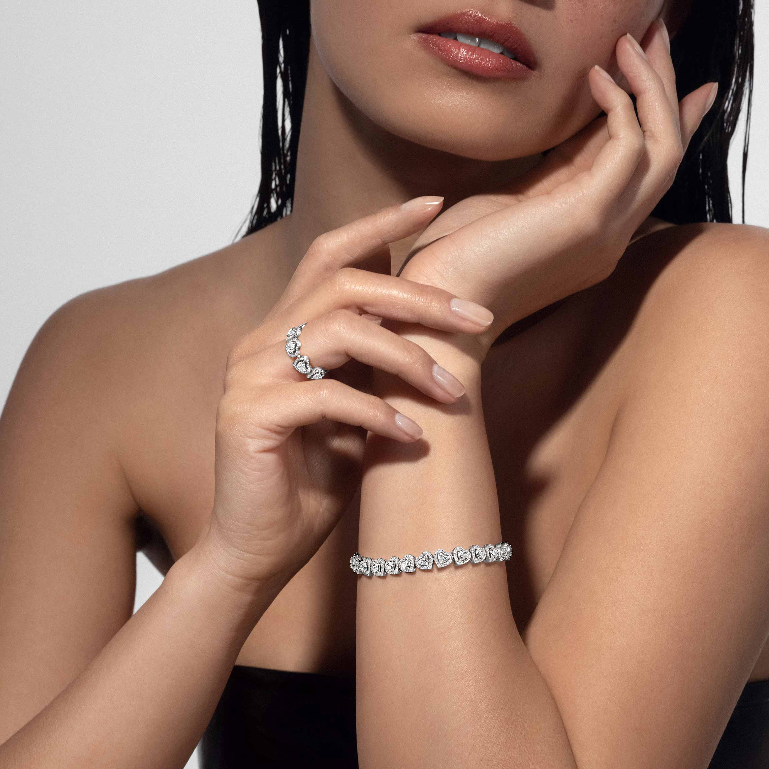 Bracelet For Her White Gold Diamond Joy Cœur Multi Rivière 12748-WG