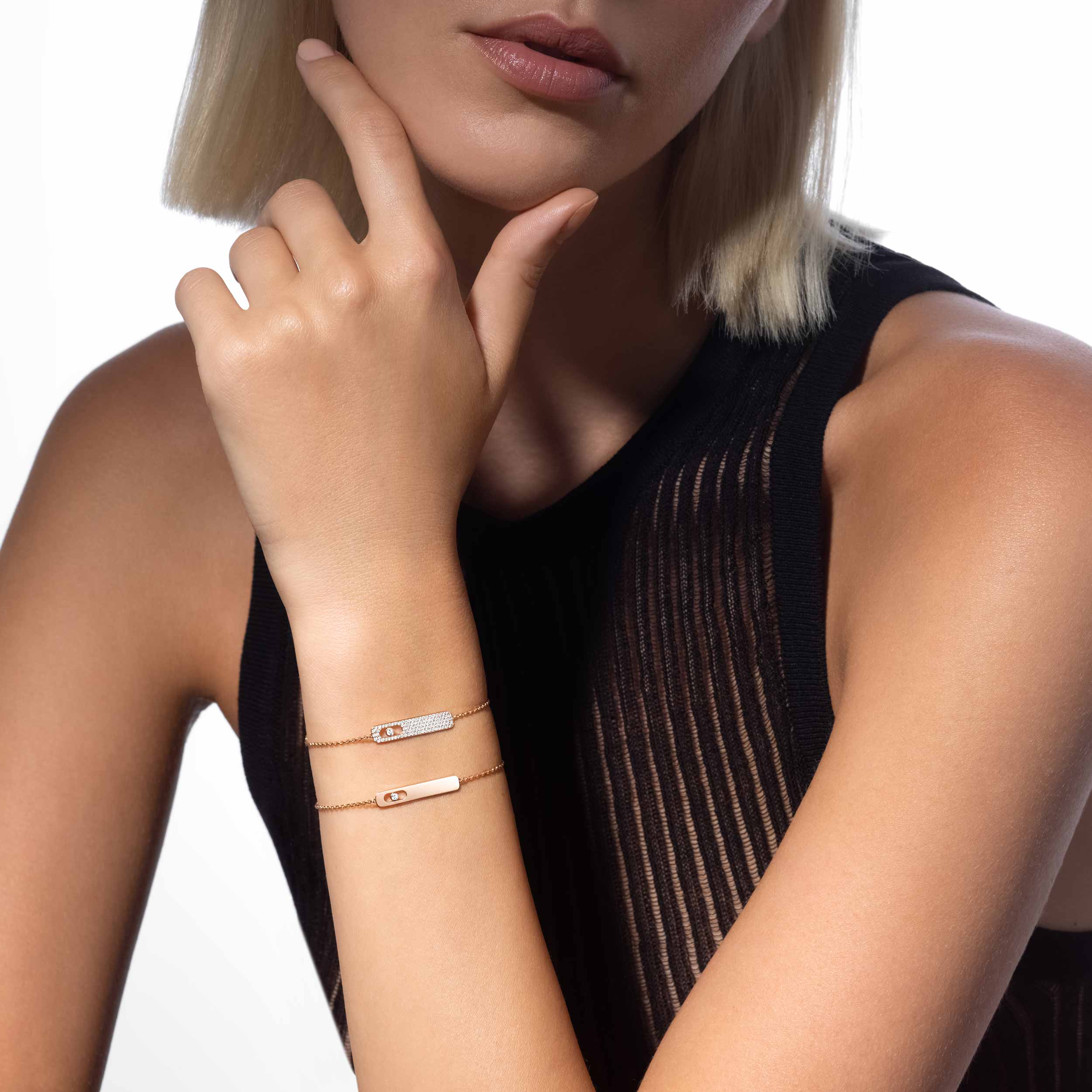 Mit Diamanten ausgefasstes My First Diamond Armband Für sie Diamant Armband Roségold 07535-PG