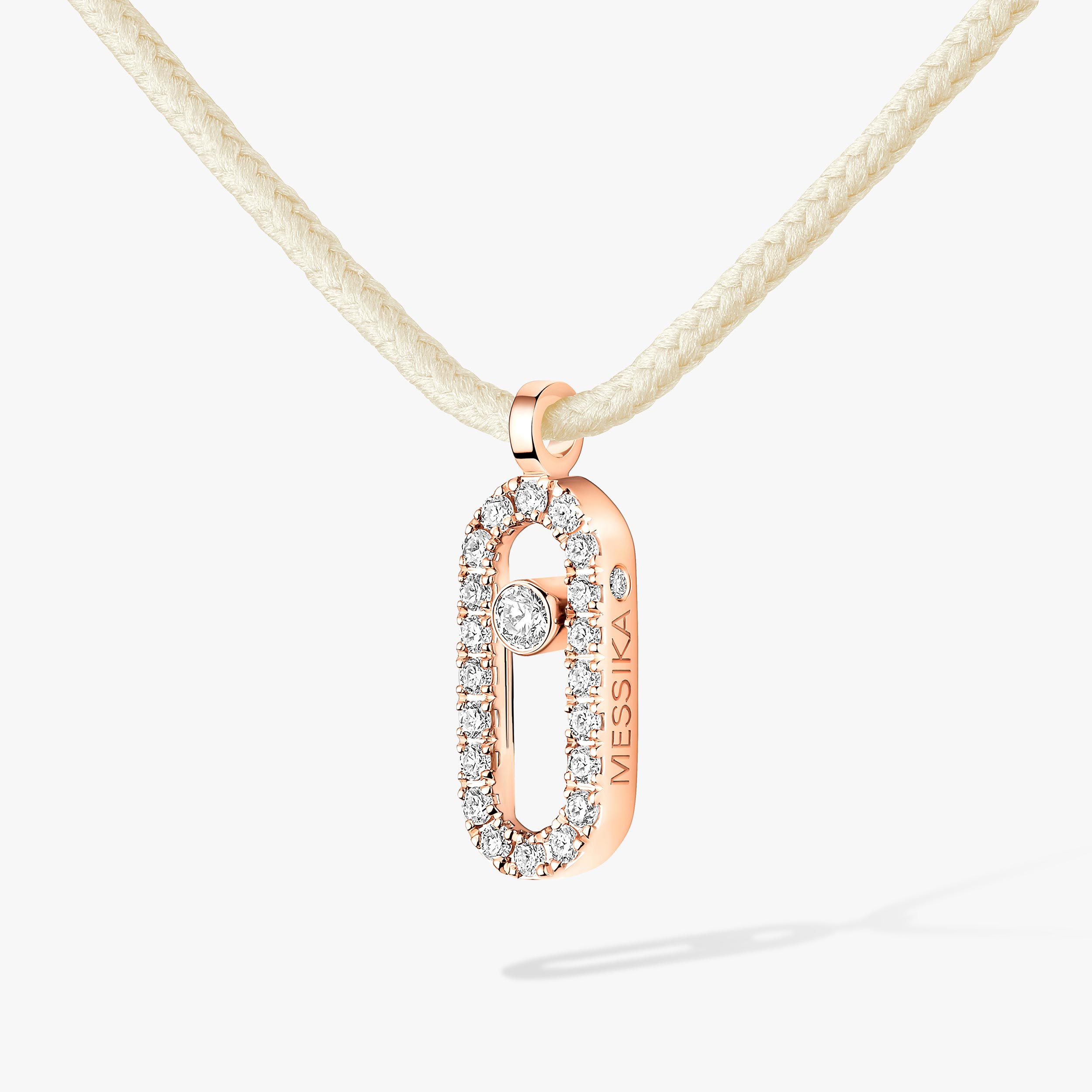 Collier Femme Or Rose Diamant Cordon Messika CARE(S) Crème Pavé 14104-PG