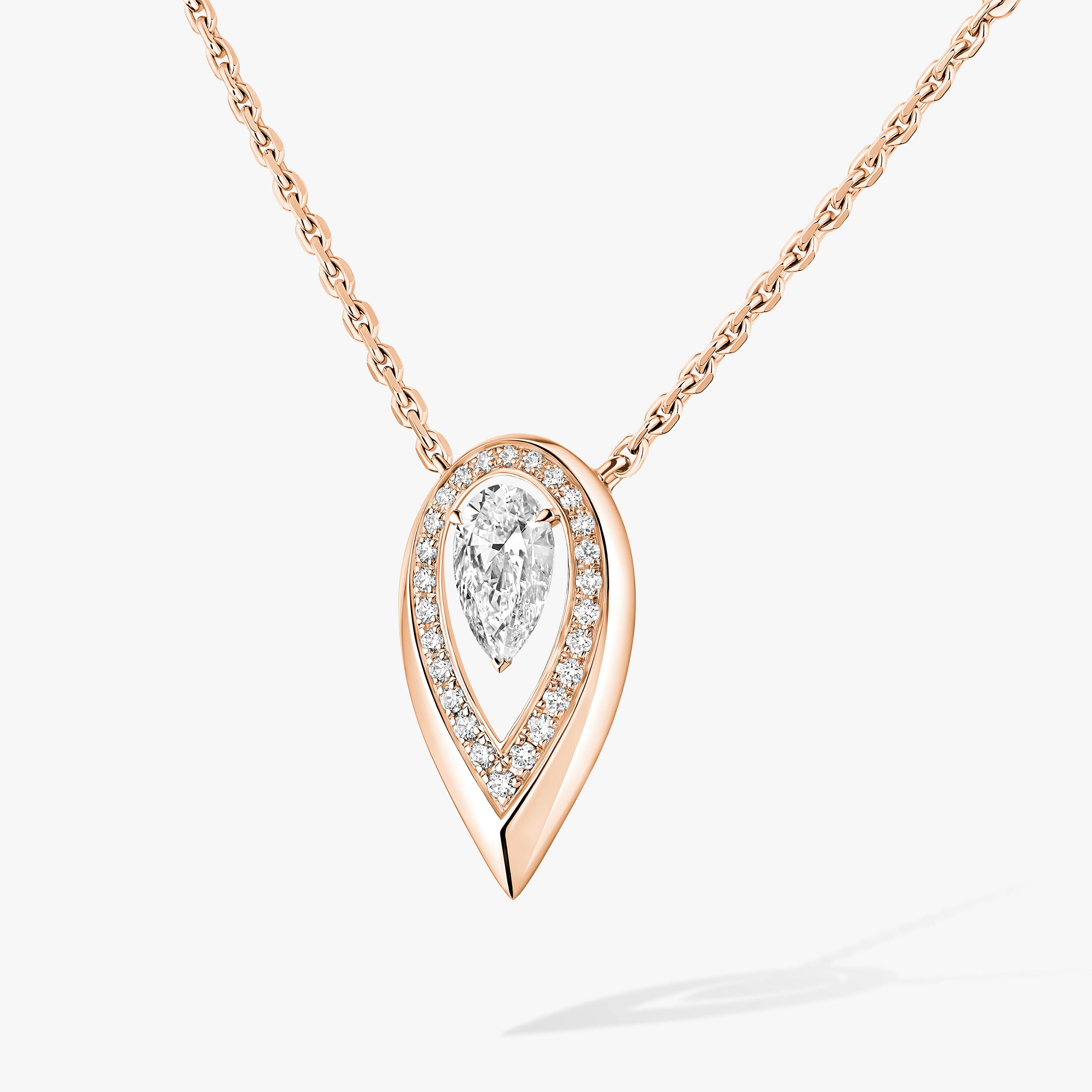Fiery Diamond Necklace in Pink Gold | Messika 14266-PG