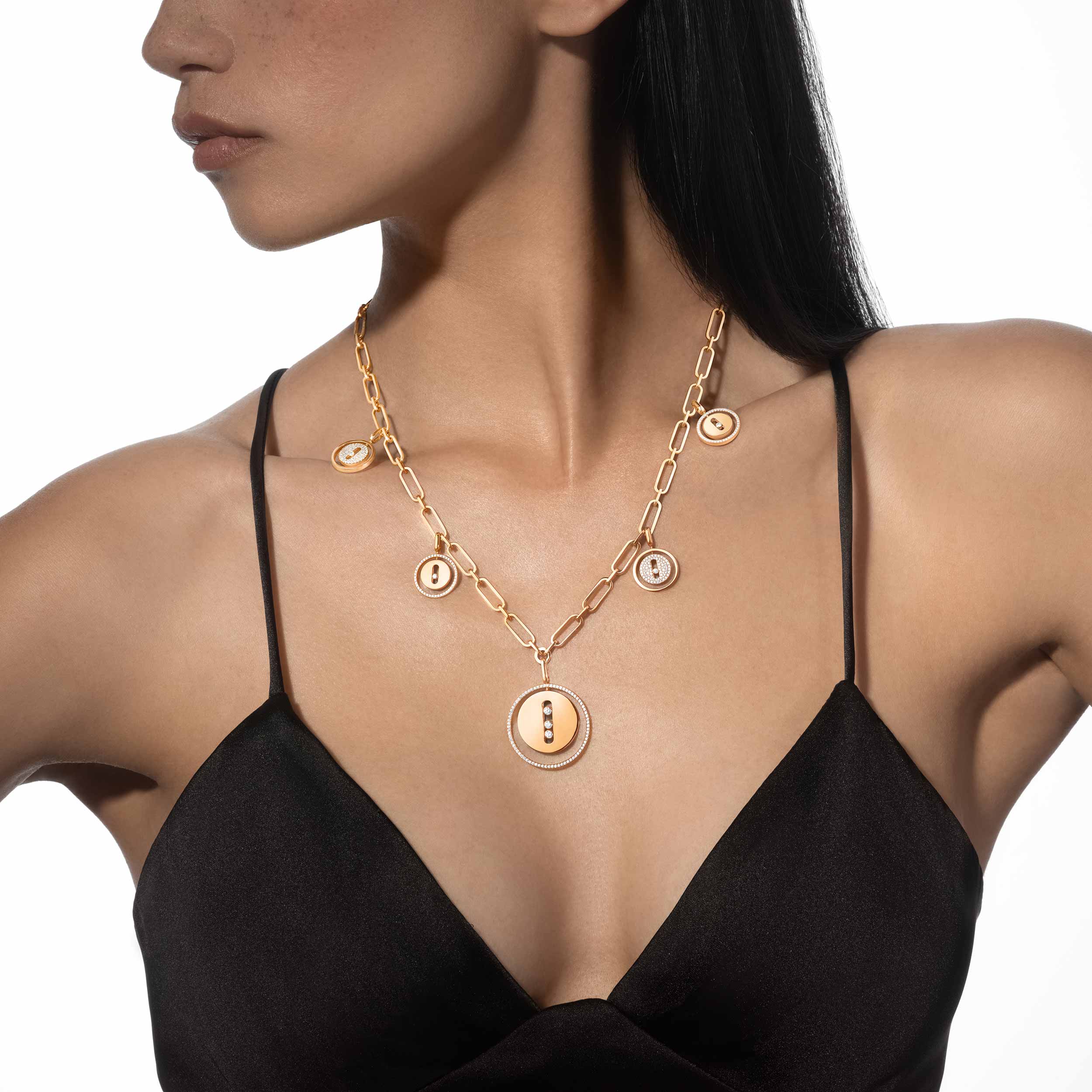 Gold chain deals charms