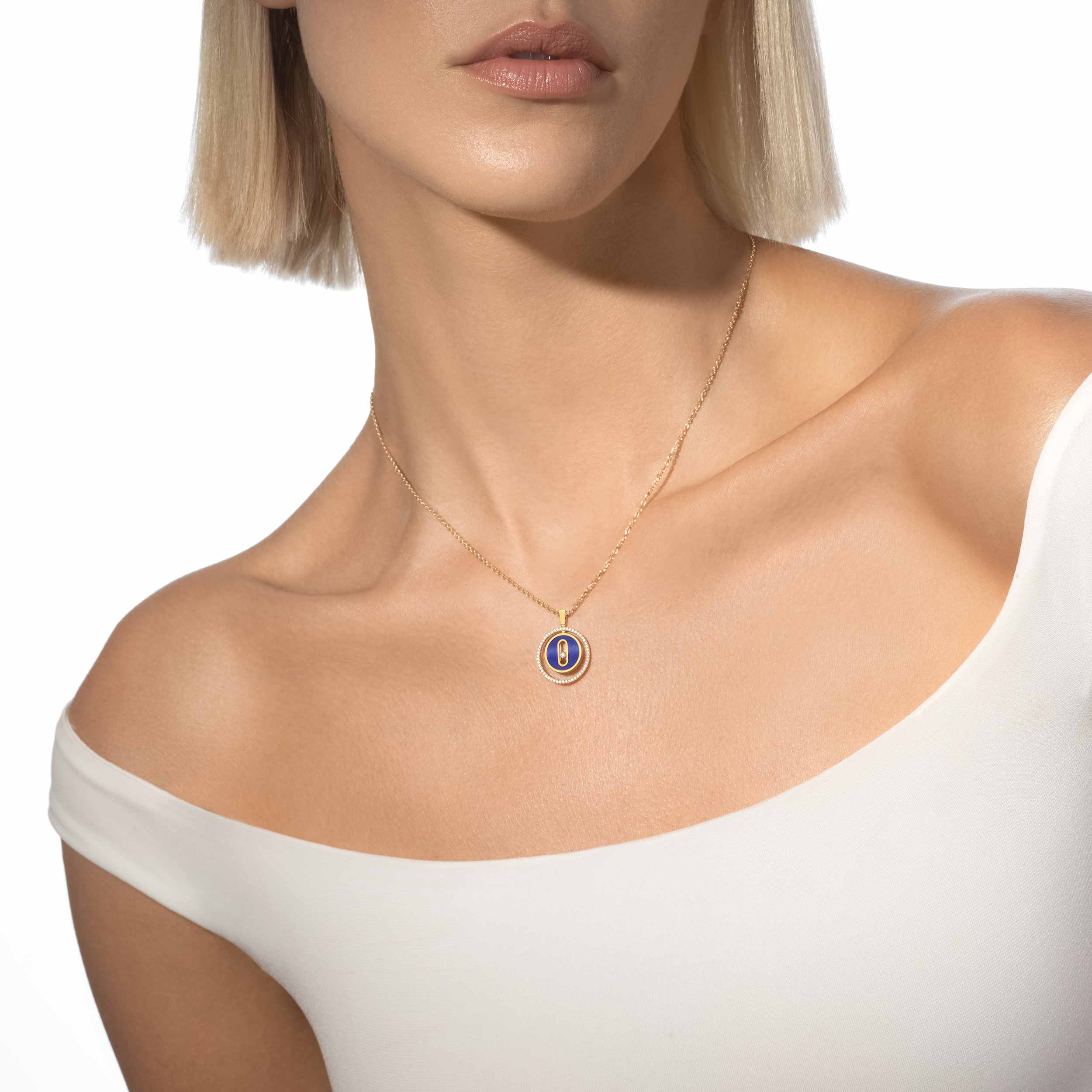 Collier Femme Or Jaune Diamant Collier Lucky Move PM Lapis Lazuli 11978-YG