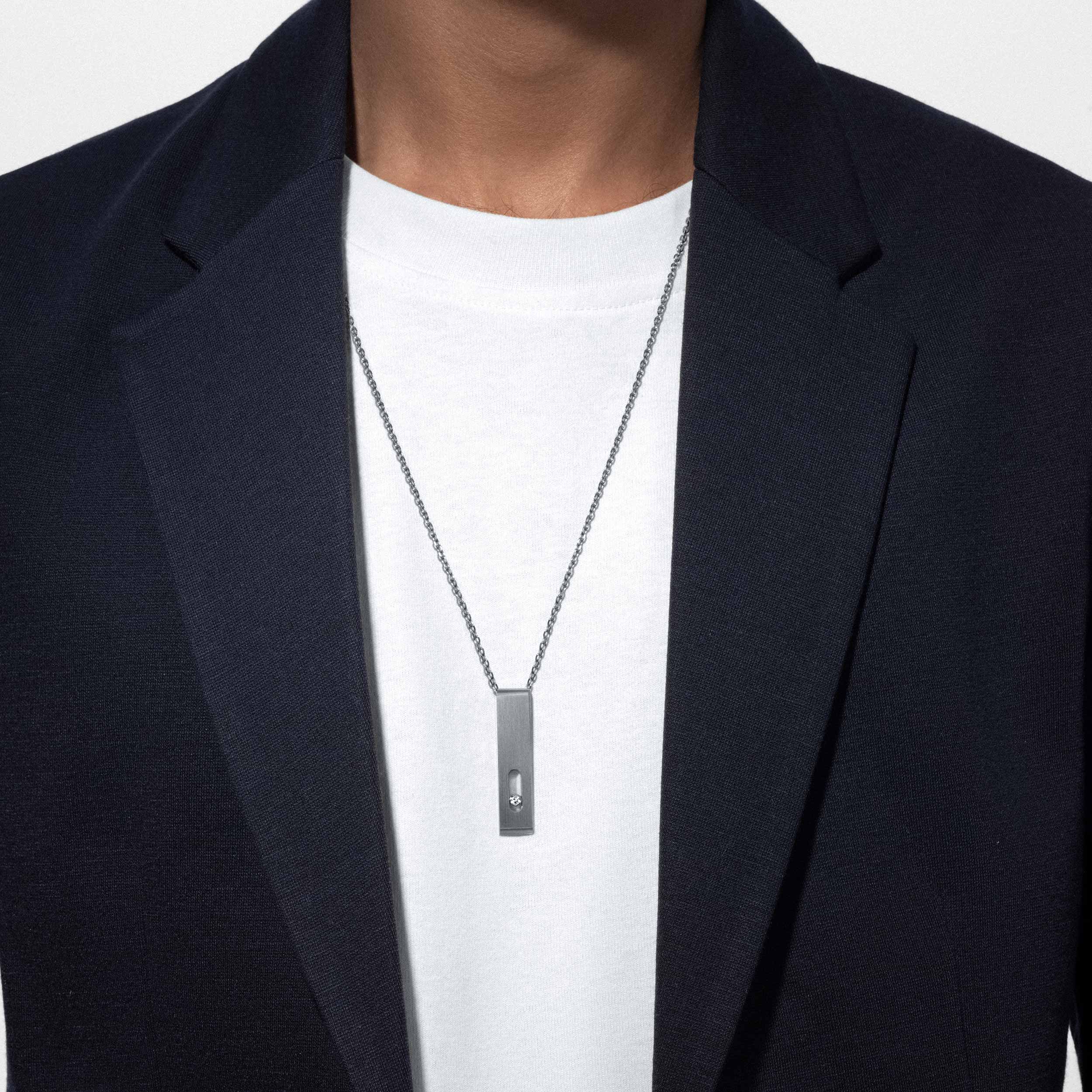 Natural Titanium White Diamond Pendant for Men Messika 06717 TN
