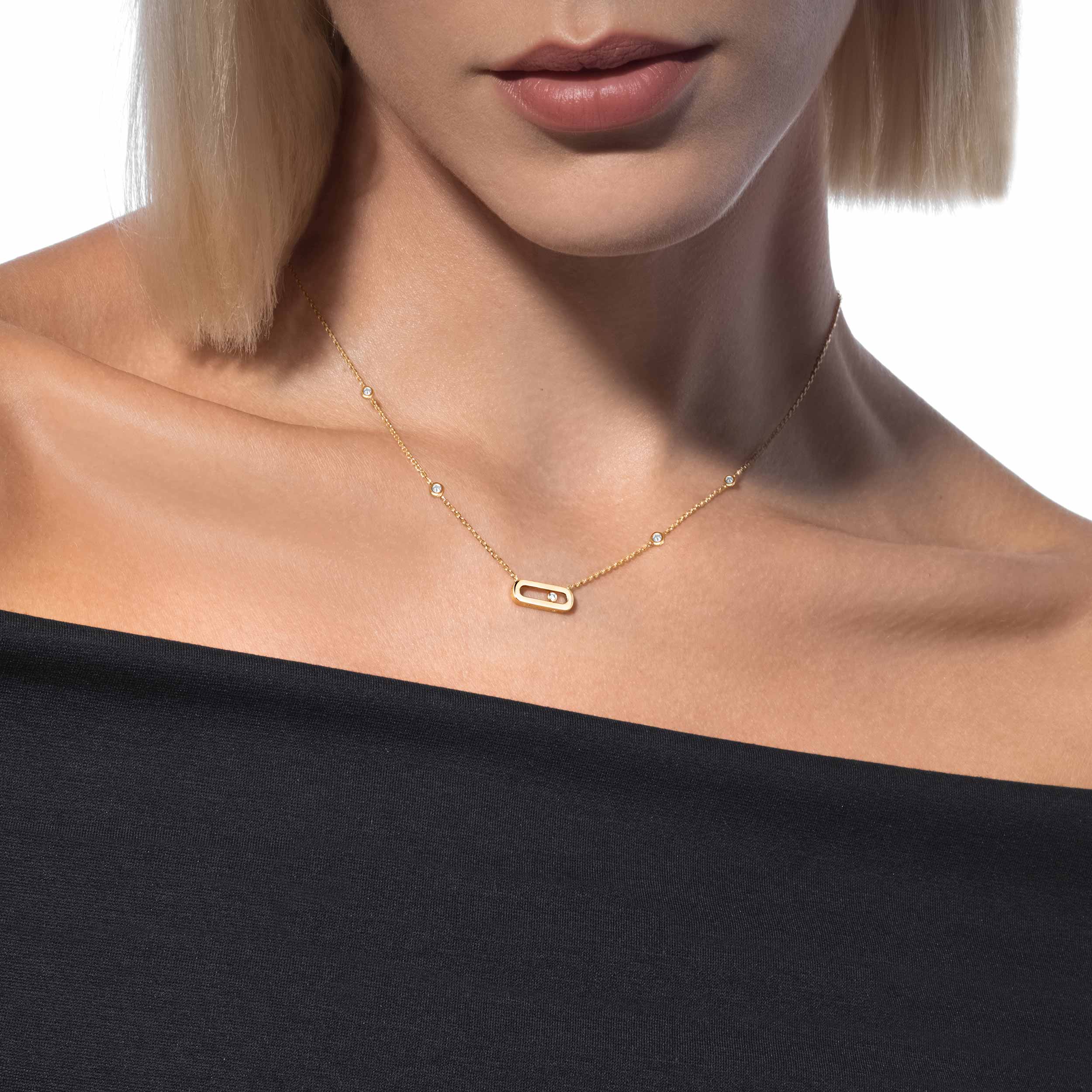 Necklace For Her Yellow Gold Diamond Gold Move Uno 10053-YG
