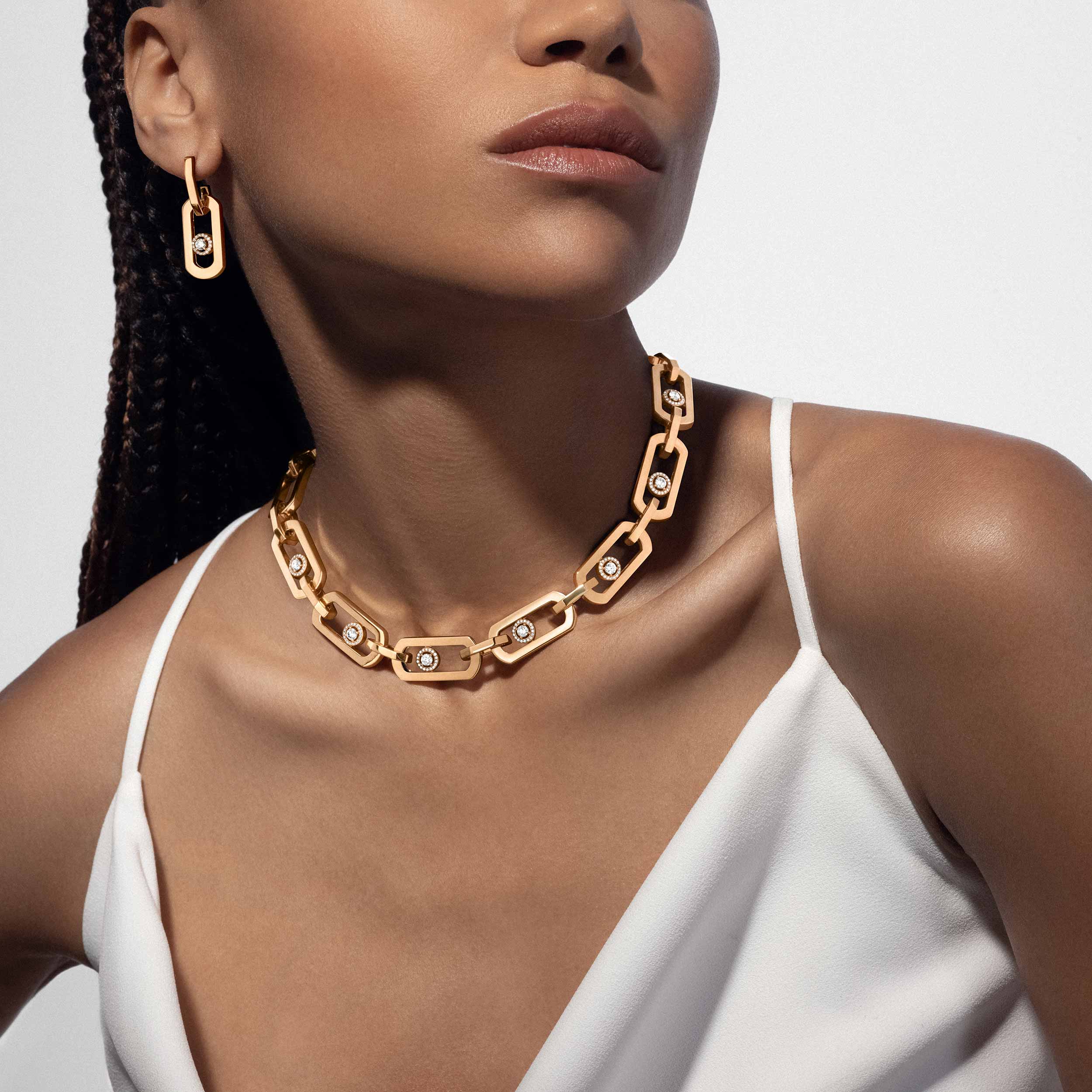 So Move XL Diamond Necklace in Yellow Gold Messika 13080 YG