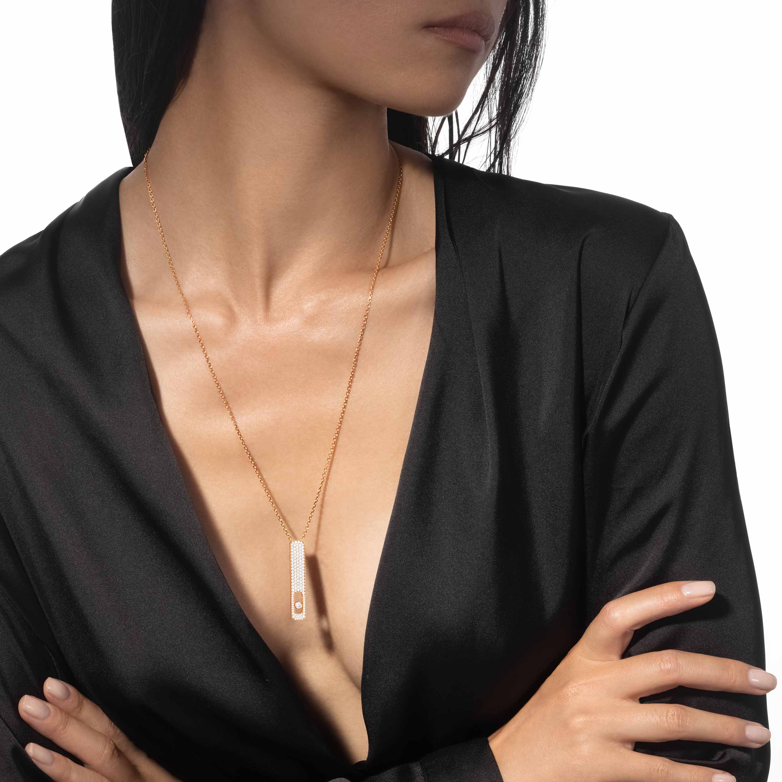 My First Diamond LM Pavé  Yellow Gold For Her Diamond Necklace 10131-YG