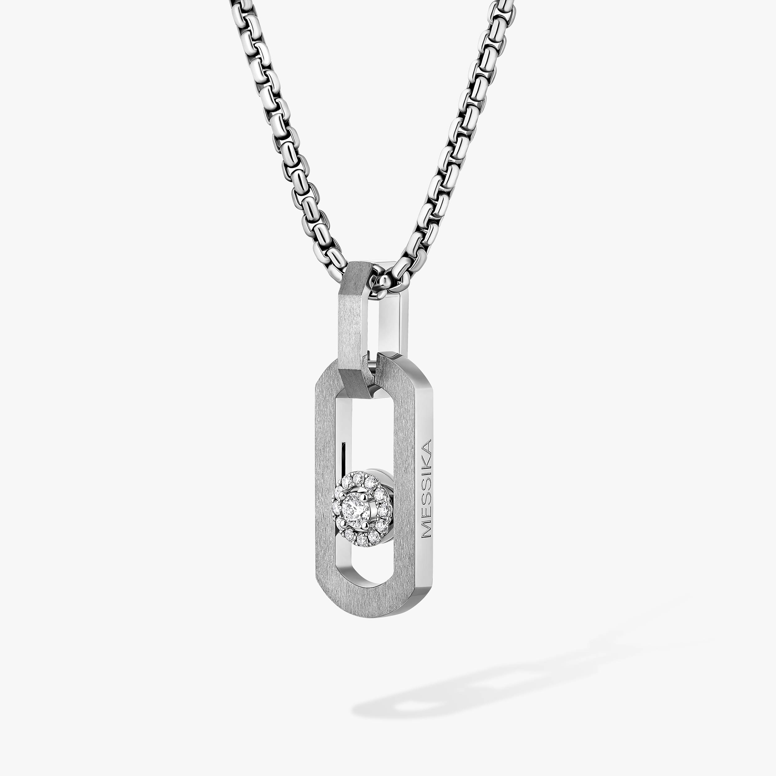 So Move Natural Titanium and Diamond Pendant Necklace | Messika
