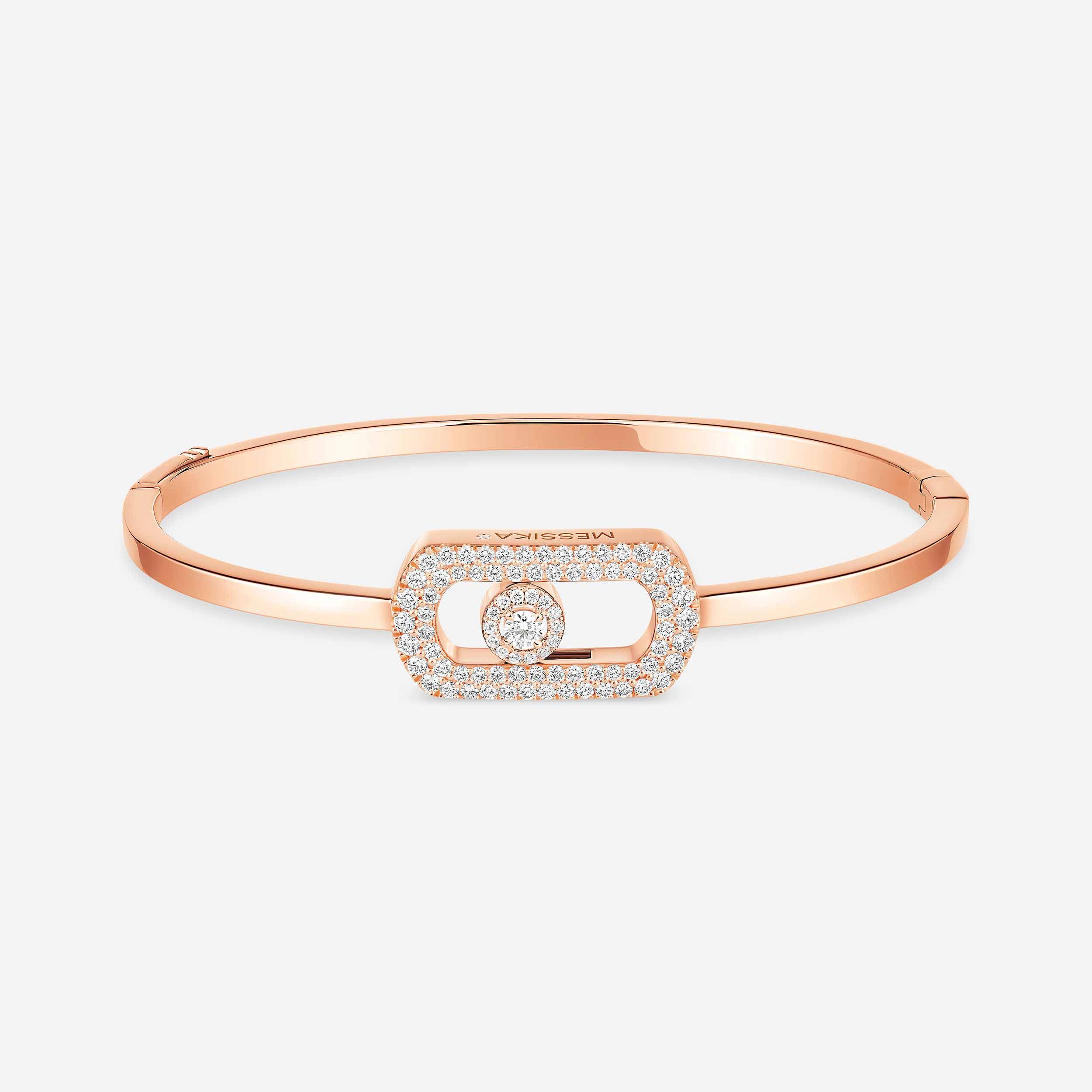 Bracelet For Her Pink Gold Diamond Jonc So Move Pavé 13428-PG
