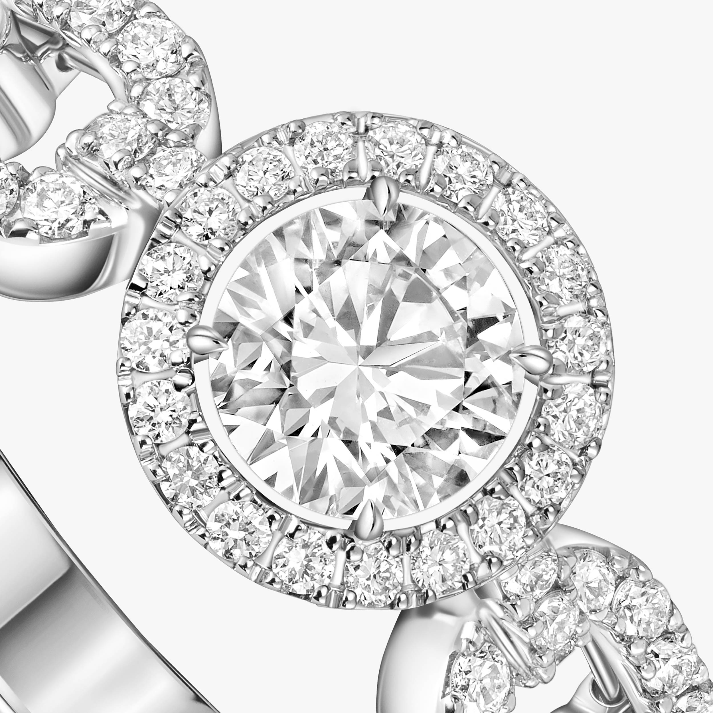 خاتم امرأة ذهب أبيض الماس خاتم السوليتير Move Link 0.30 قيراط 13747-WG