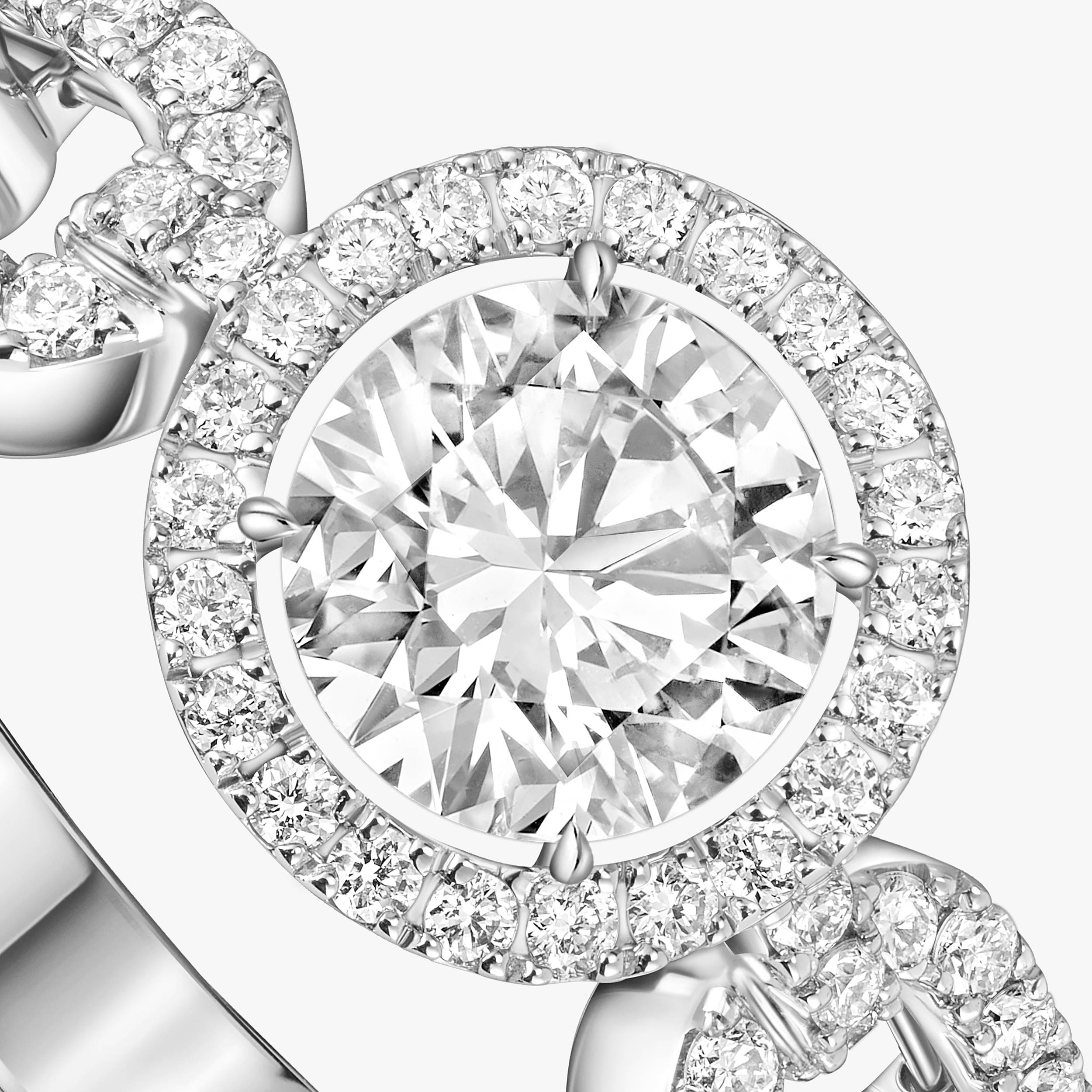 خاتم امرأة ذهب أبيض الماس خاتم السوليتير Move Link 0.50 قيراط 13748-WG