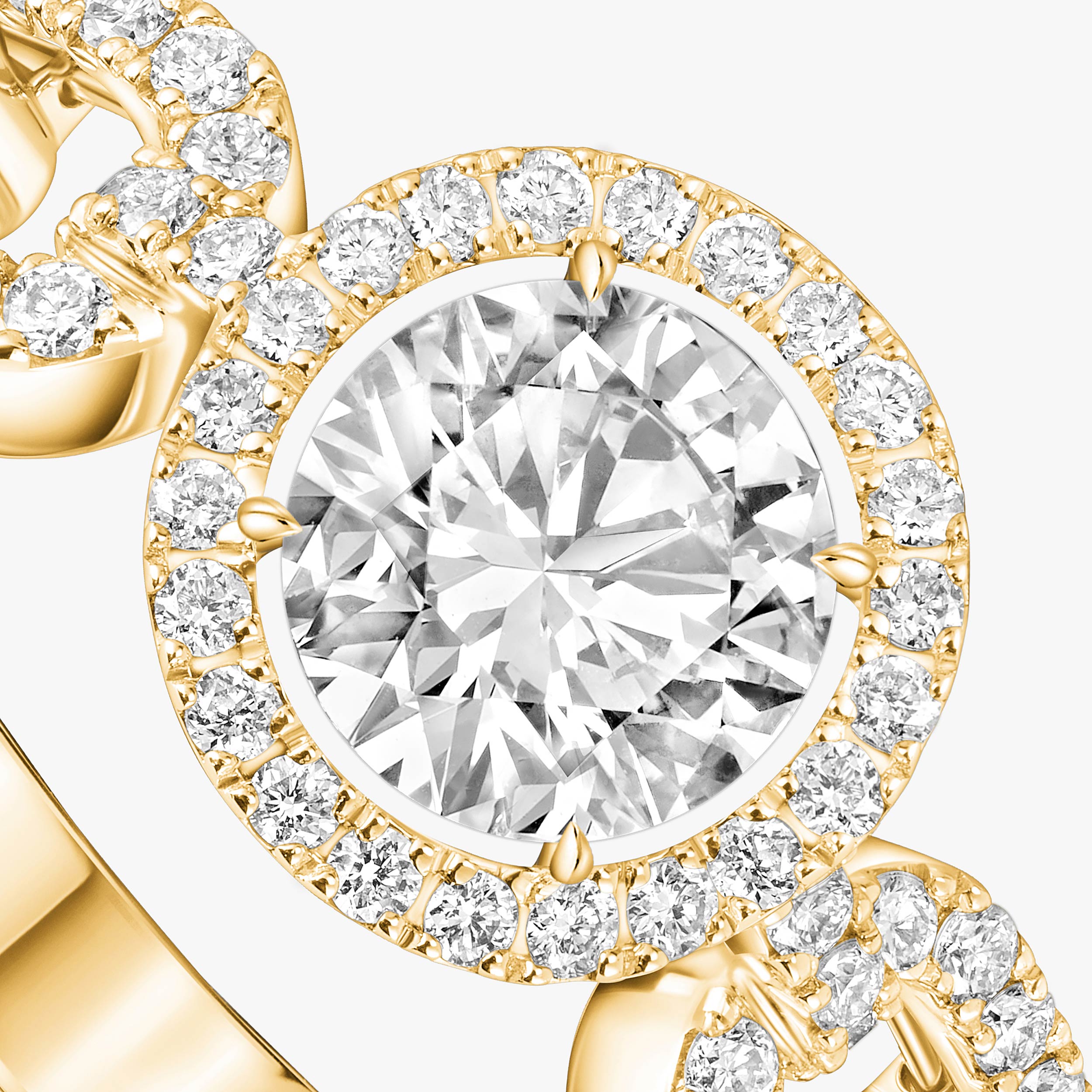 خاتم امرأة ذهب أصفر الماس خاتم السوليتير Move Link 0.50 قيراط 13748-YG