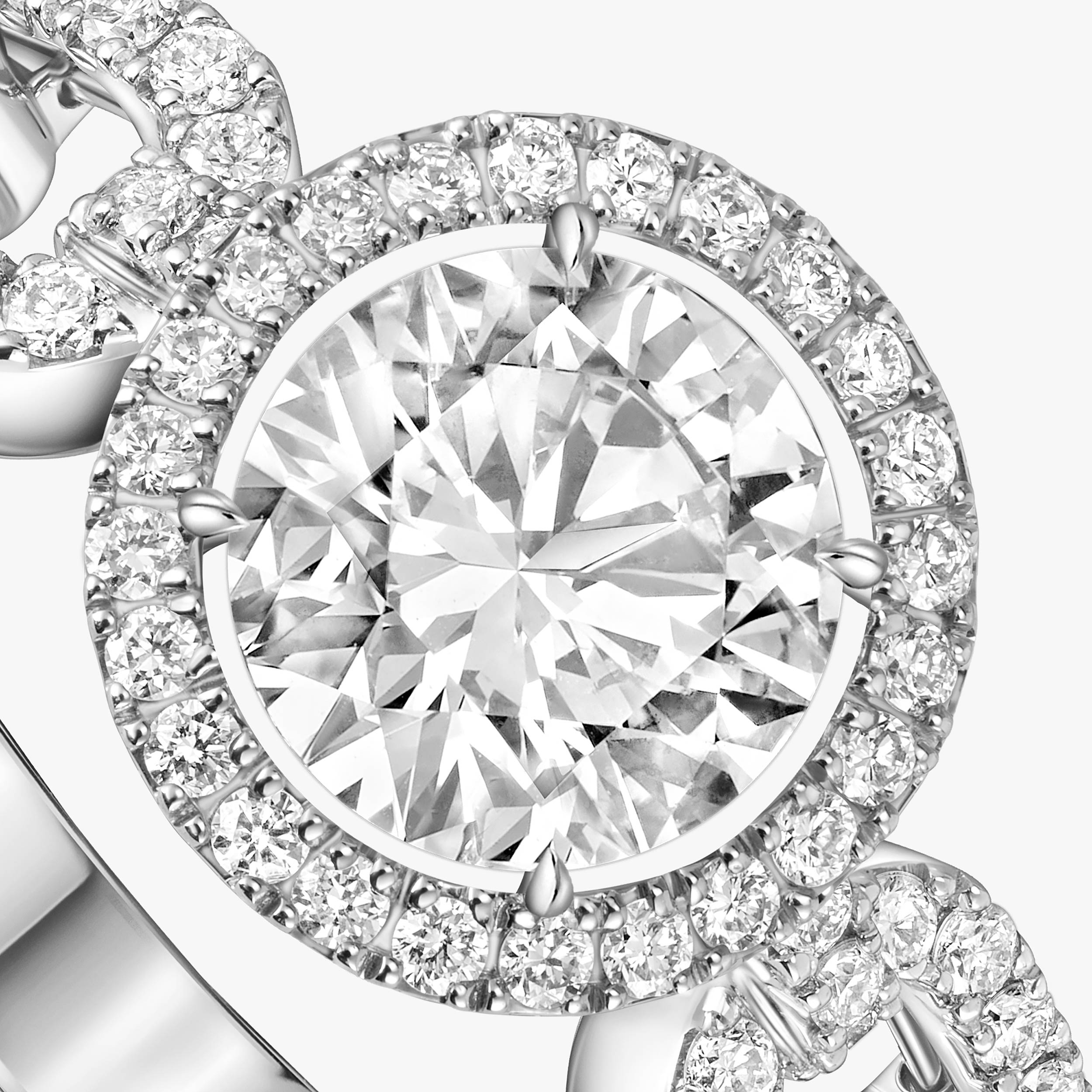 خاتم امرأة ذهب أبيض الماس خاتم السوليتير Move Link 0.70 قيراط 13749-WG