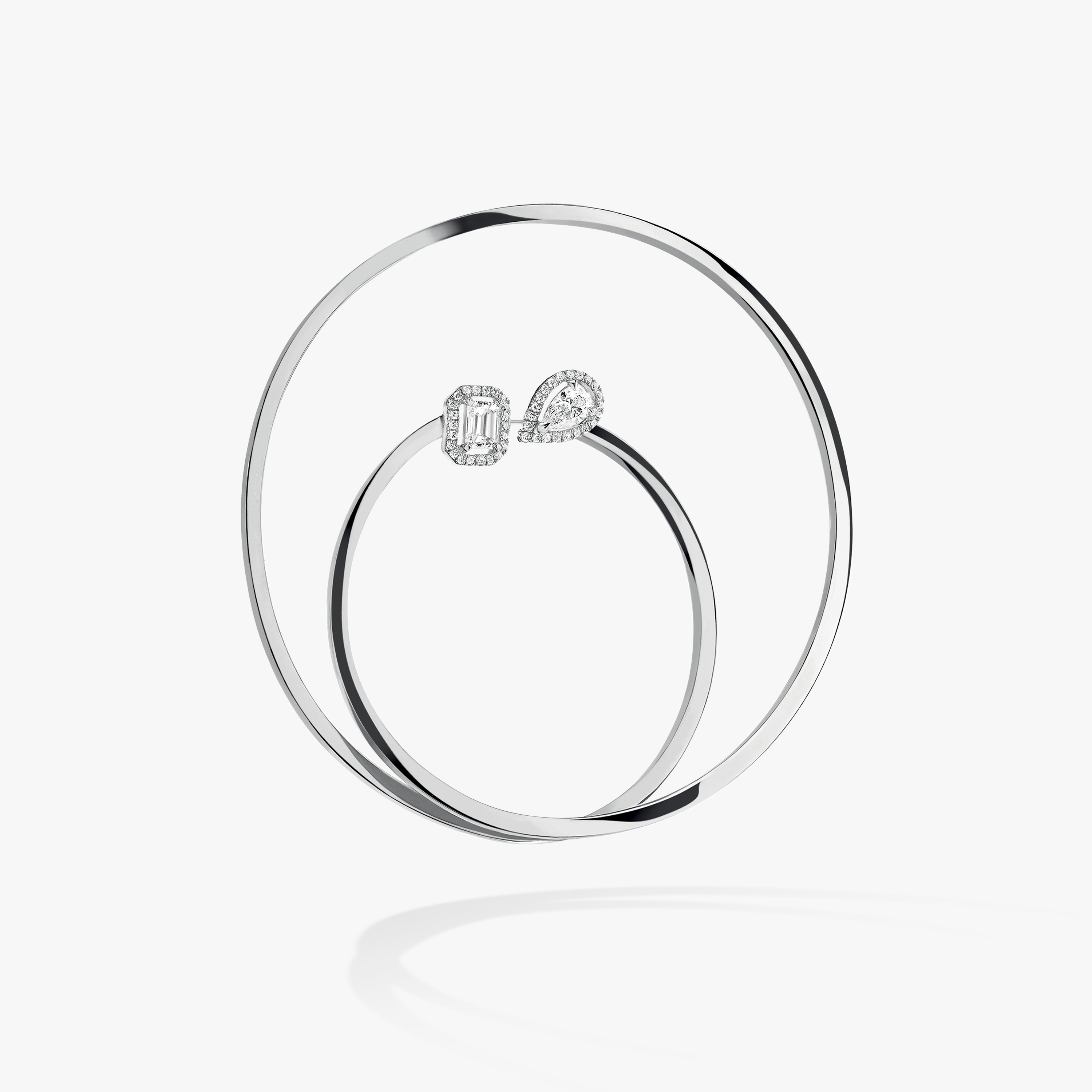 الأقراط امرأة ذهب أبيض الماس My Twin Mono Hoop 2x0,10ct 07445-WG