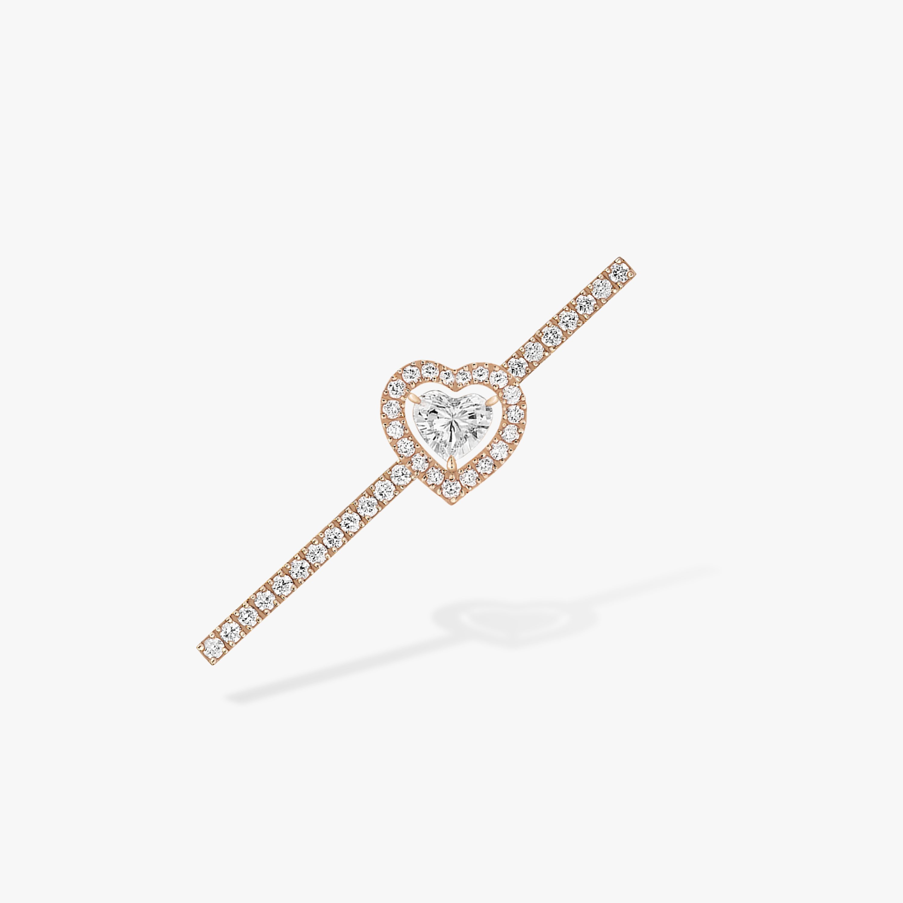 Pendiente Mujer Oro rosa Diamante Pendiente individual con diamante de corazón de 0,15 ct y pavé Joy   11433-PG