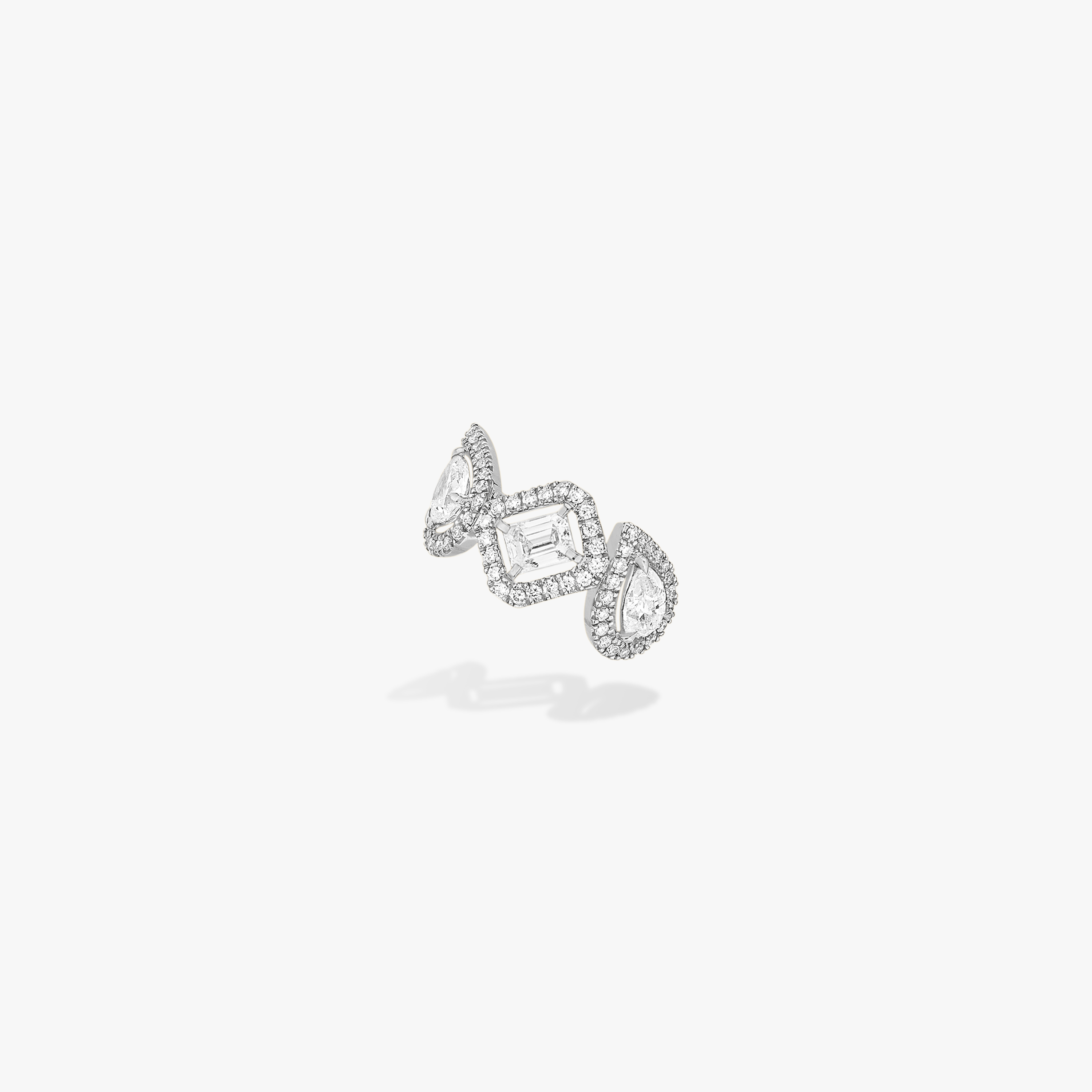 الأقراط امرأة ذهب أبيض الماس My Twin Mono Earring Middle 4x0.10ct 10026-WG