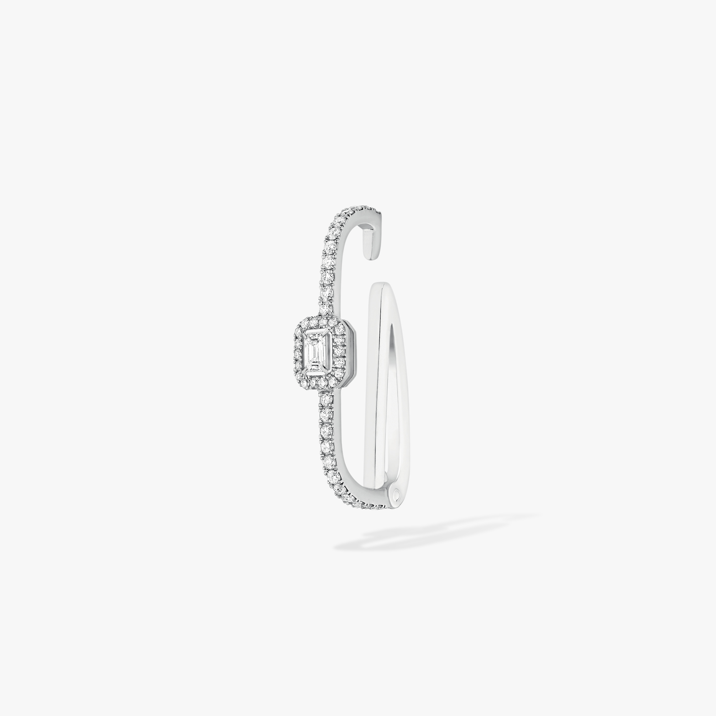 Pendiente Mujer Oro blanco Diamante Pendiente individual lóbulo de clip My Twin TE 0,10 ct 10028-WG