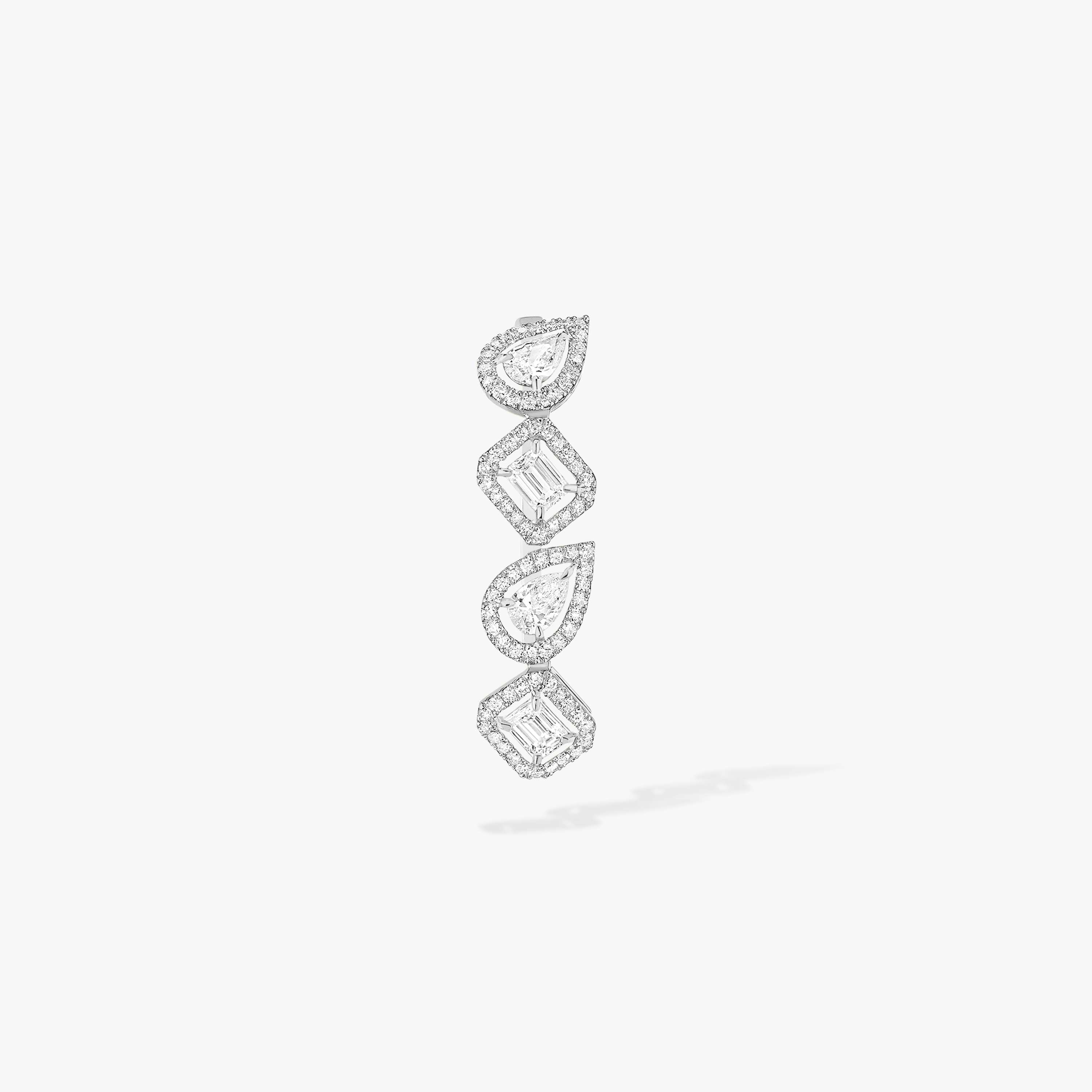 My Twin Mono Clip Earlobe 4x0.10ct White Gold For Her Diamond Earrings 10122-WG