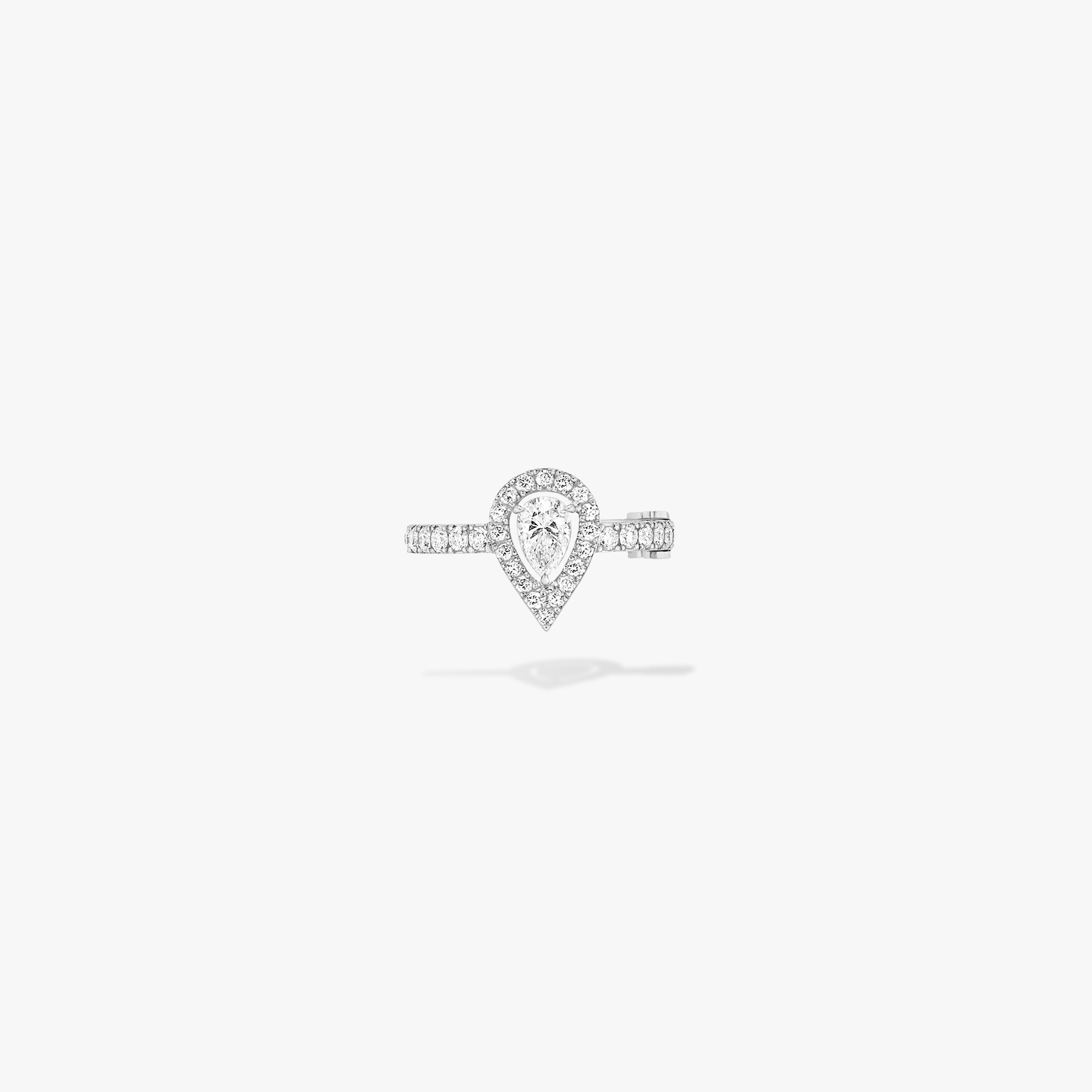 My Twin Mono Earring Middle Pear Diamond 0.10ct White Gold For Her Diamond Earrings 10121-WG
