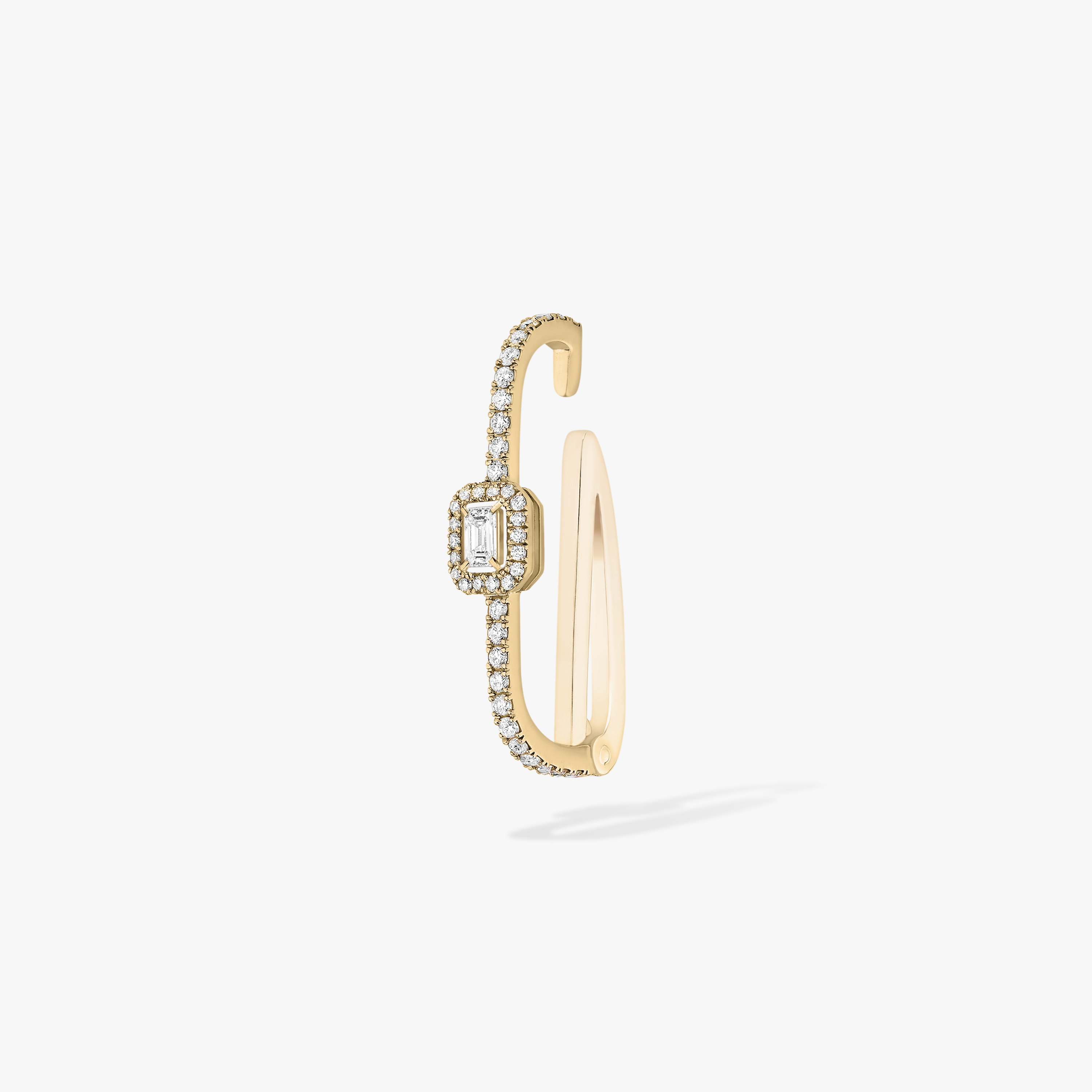 My Twin Mono Clip Earlobe 0.10ct Yellow Gold For Her Diamond Earrings 10028-YG
