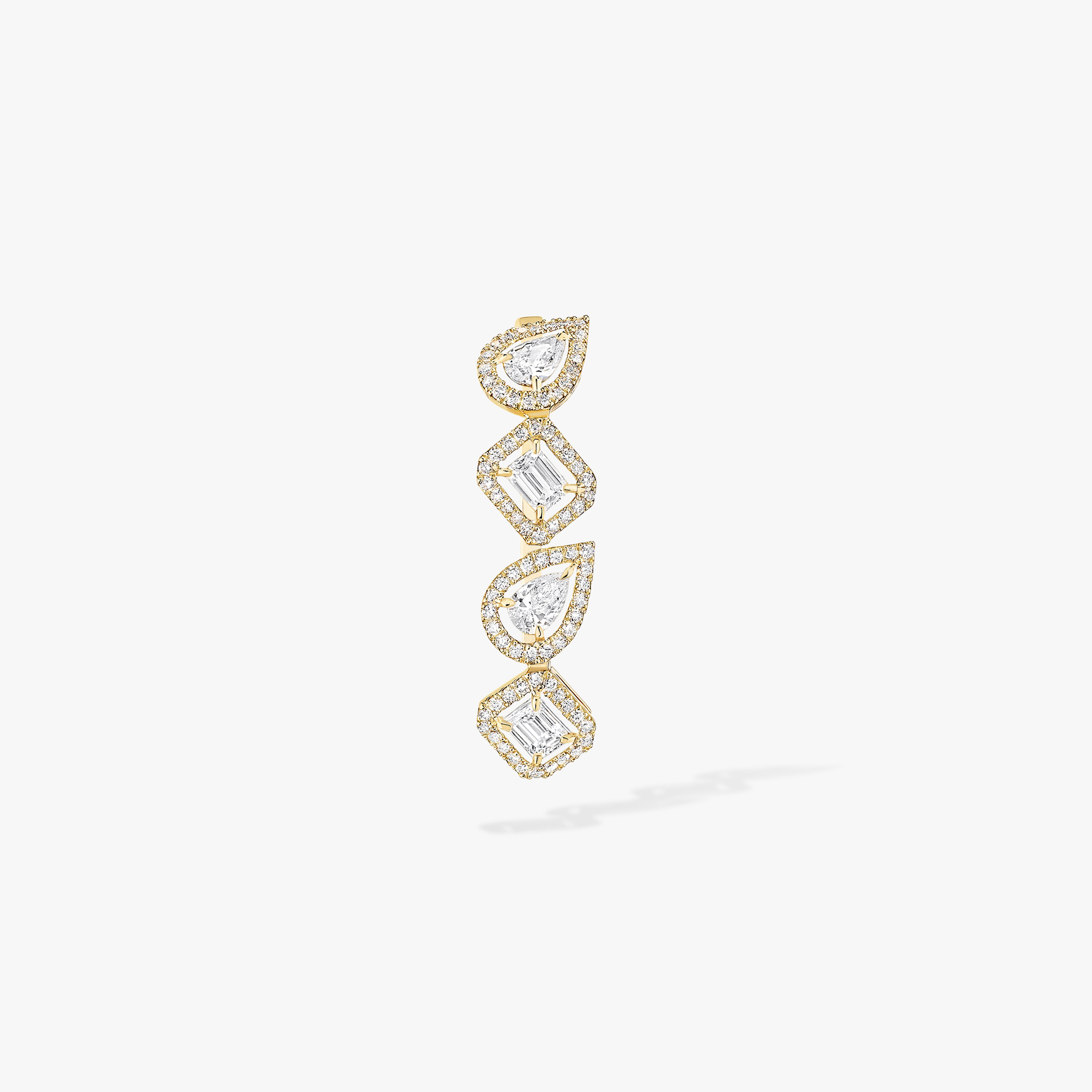Einzelner My Twin Ohrclip Ohrläppchen 4 x 0,10 Karat Für sie Diamant Ohrringe Gelbgold 10122-YG