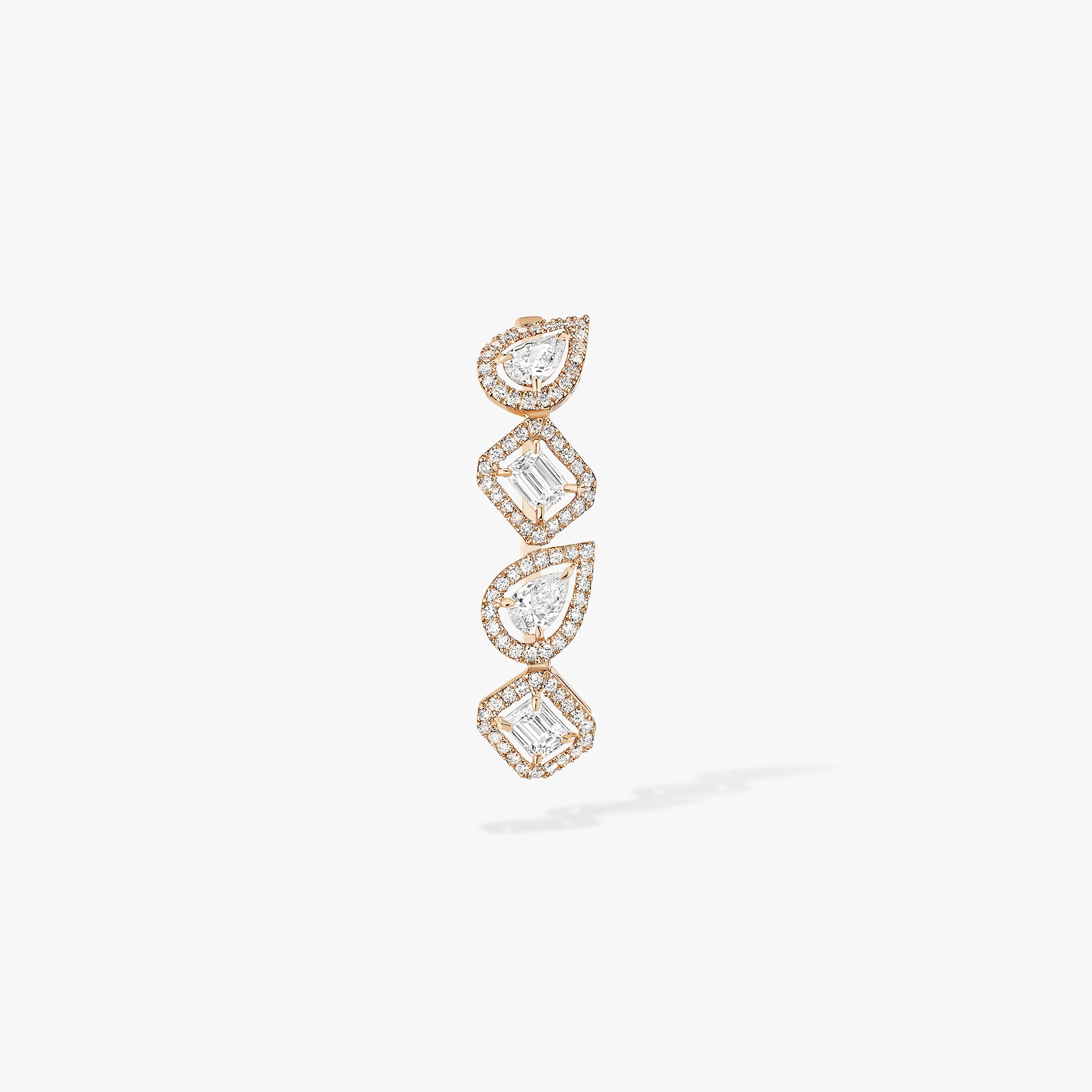 My Twin Mono Clip Earlobe 4x0.10ct Pink Gold For Her Diamond Earrings 10122-PG