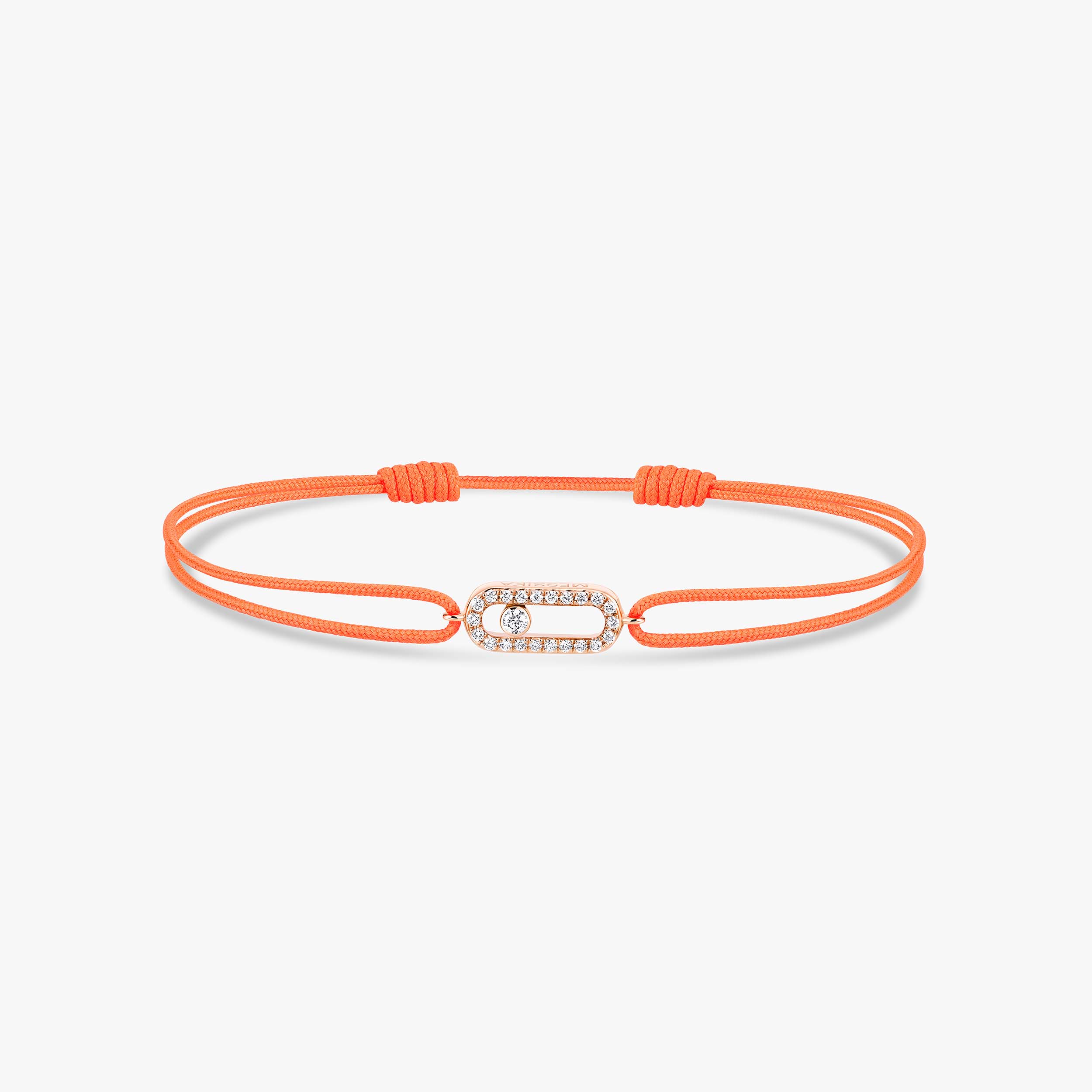 Move Uno Orange Cord Diamond Bracelet in Pink Gold | Messika 13289-PG